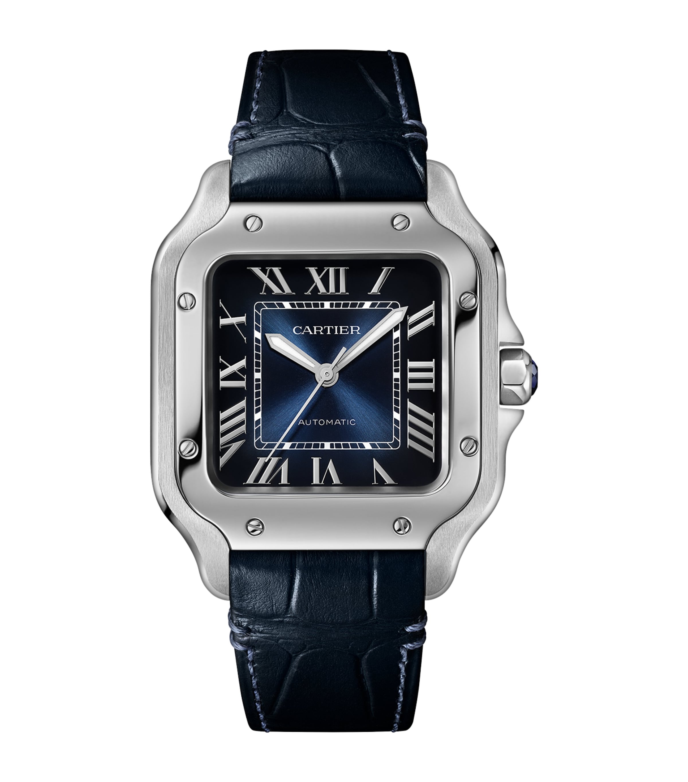 Steel Santos de Cartier Watch 35mm BLUE Image 2