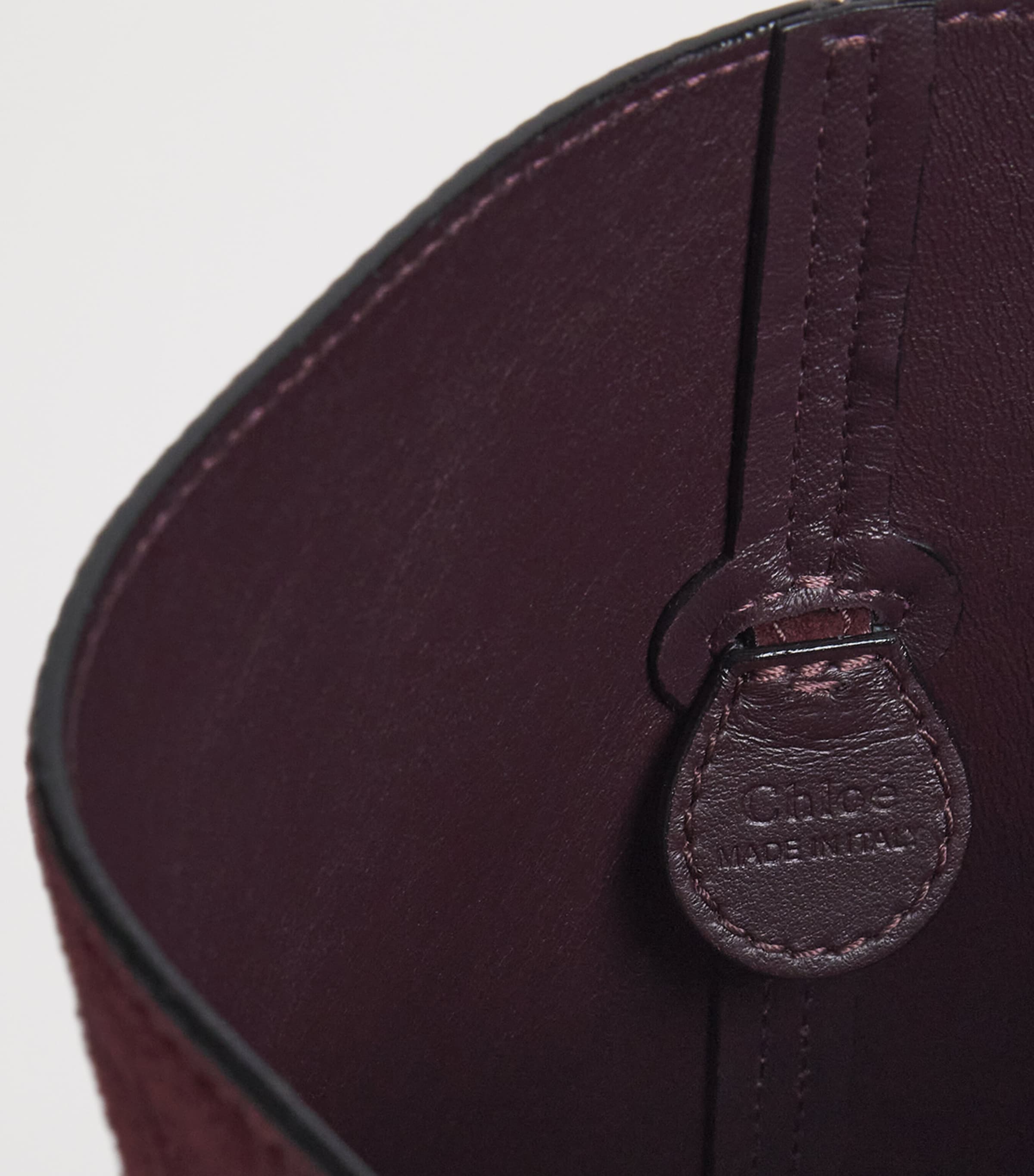 Small Suede Eden Treasures Bucket Bag PERFECT PLUM Image 3