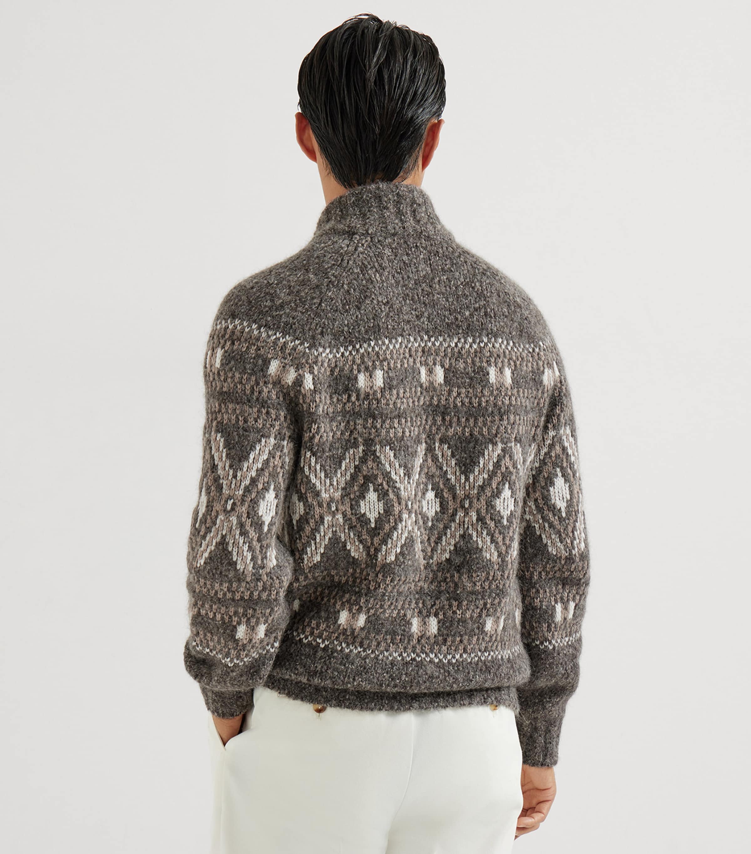 Alpaca-Wool-Cashmere Zipped Cardigan COW07 Image 5