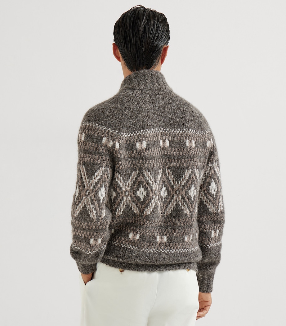 Alpaca-Wool-Cashmere Zipped Cardigan COW07 Image 5