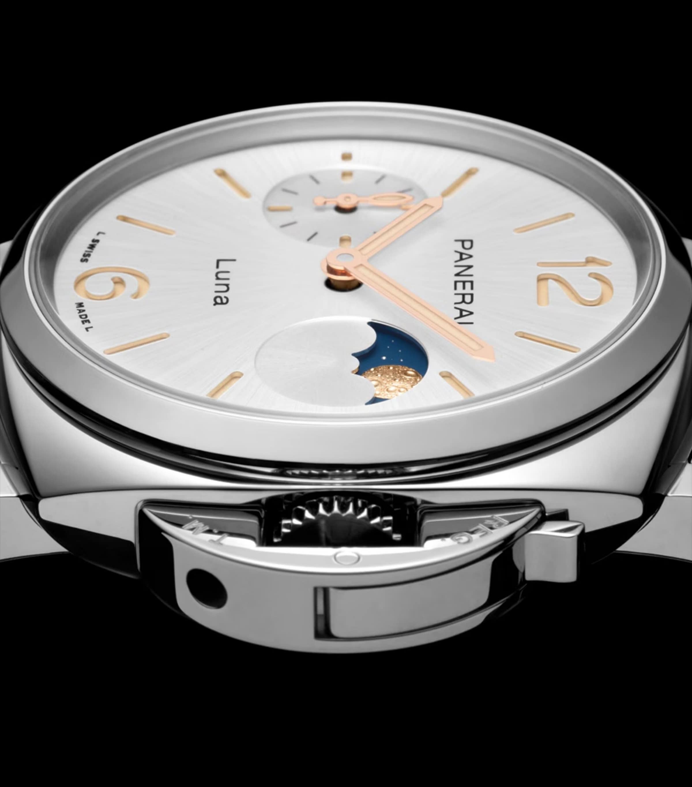 Stainless Steel Luminor Due Luna Watch 38mm WHITE Image 3