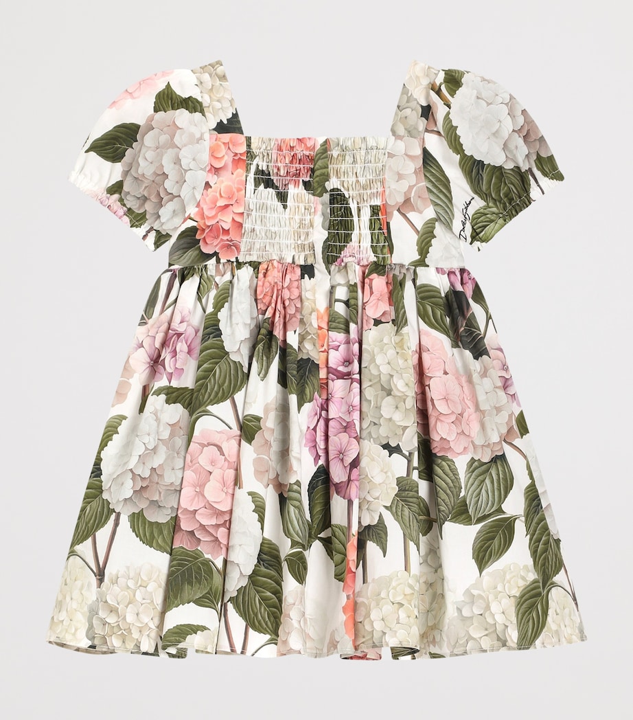 Dolce&Gabbana Kids Poplin Hydrangea Dress (3-30 Months) Fdo Bco Nat Image 2