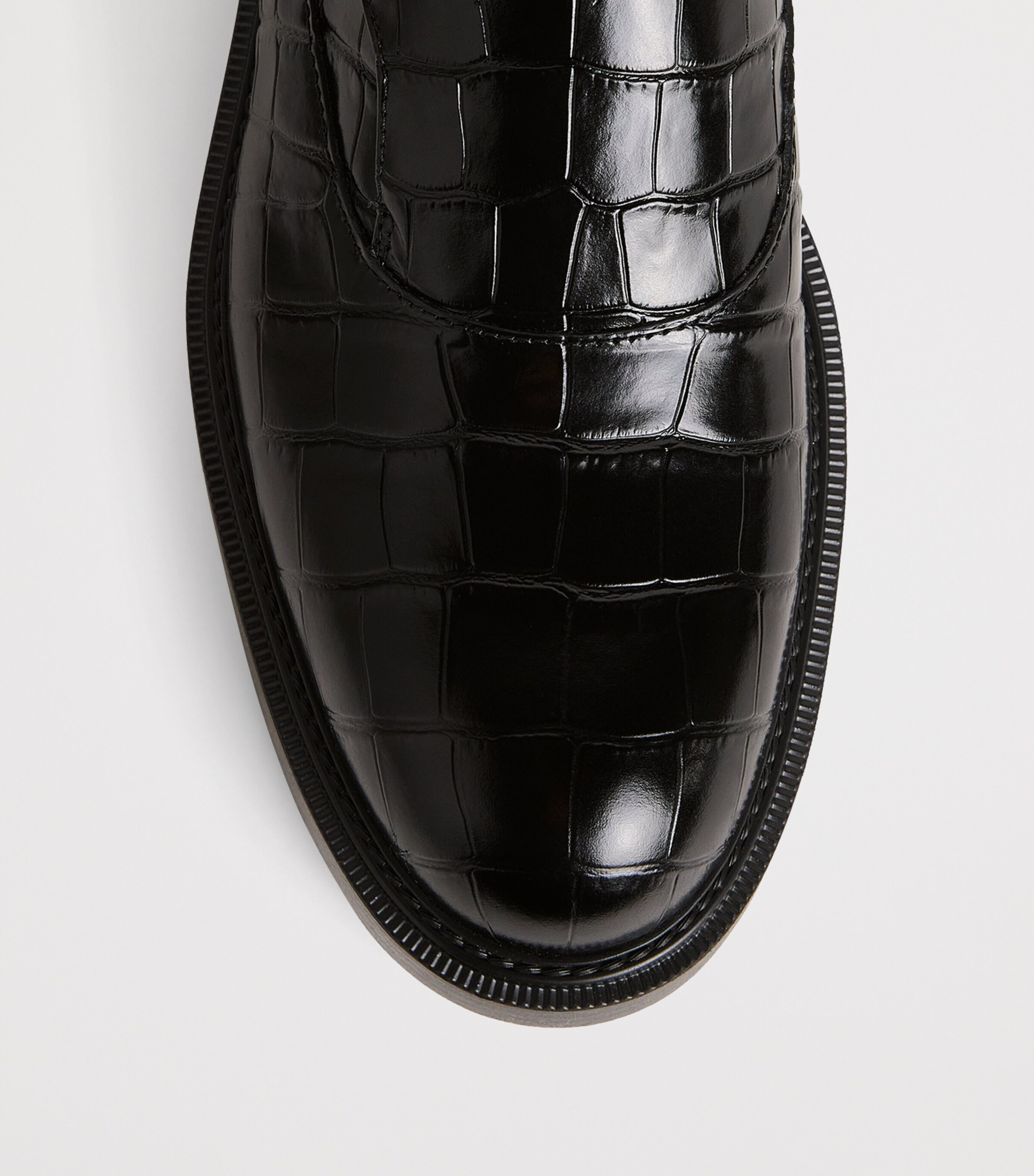 Croc-Embossed Leather Monk Shoes UC001 Image 5