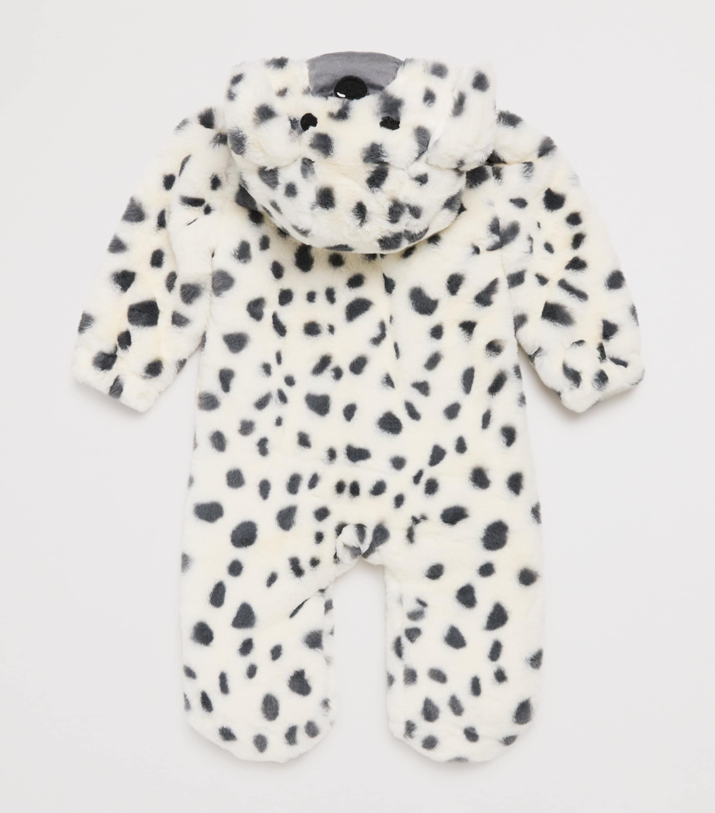 Faux-Fur Dalmatian Print All-in-One (0-24 Months) WHITE & BLACK Image 2