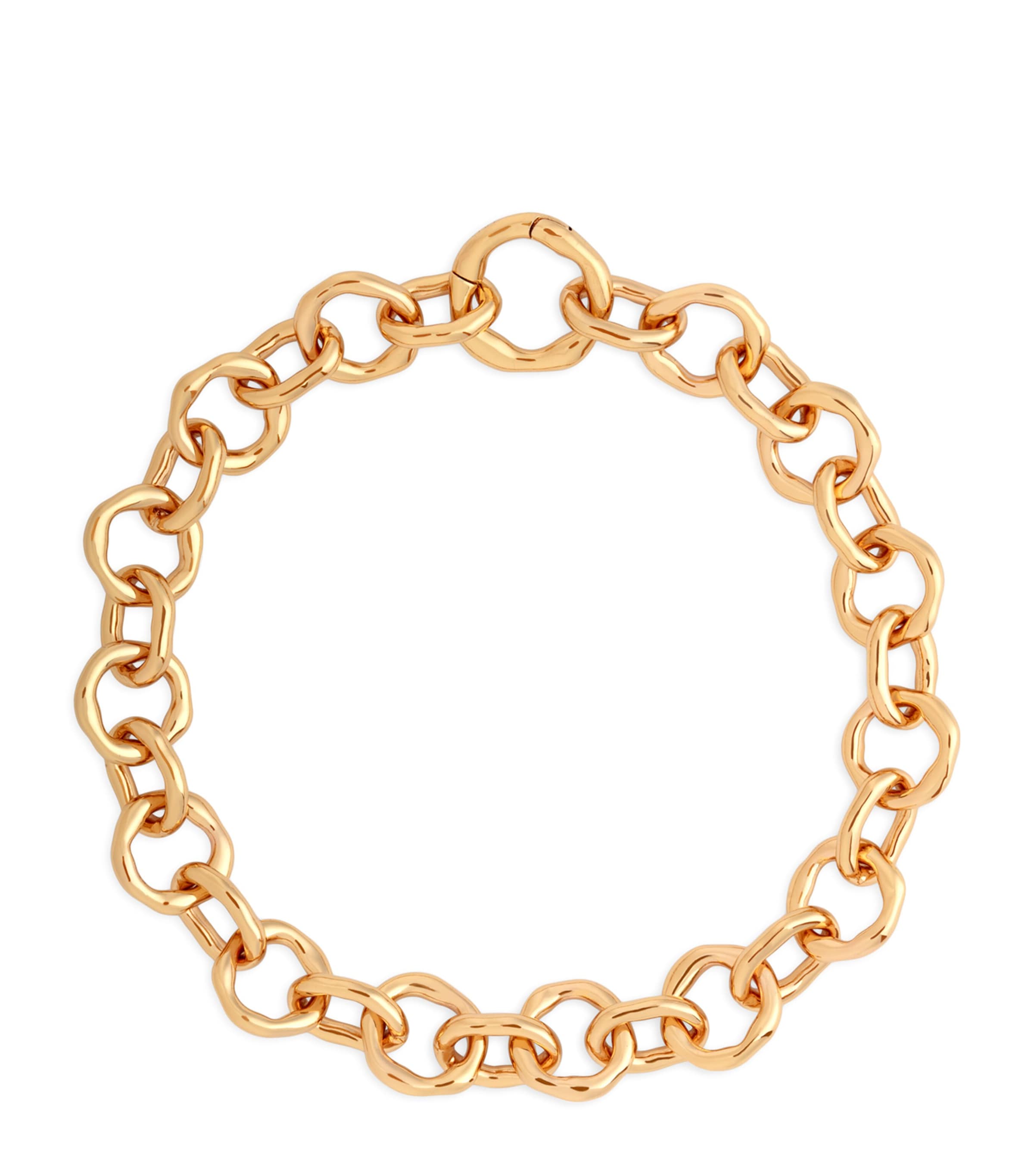 Astrid & Miyu Womens Molten Link 18ct Yellow Gold-plated Brass Chain Bracelet 18ctgoldplatedbrass In Gold