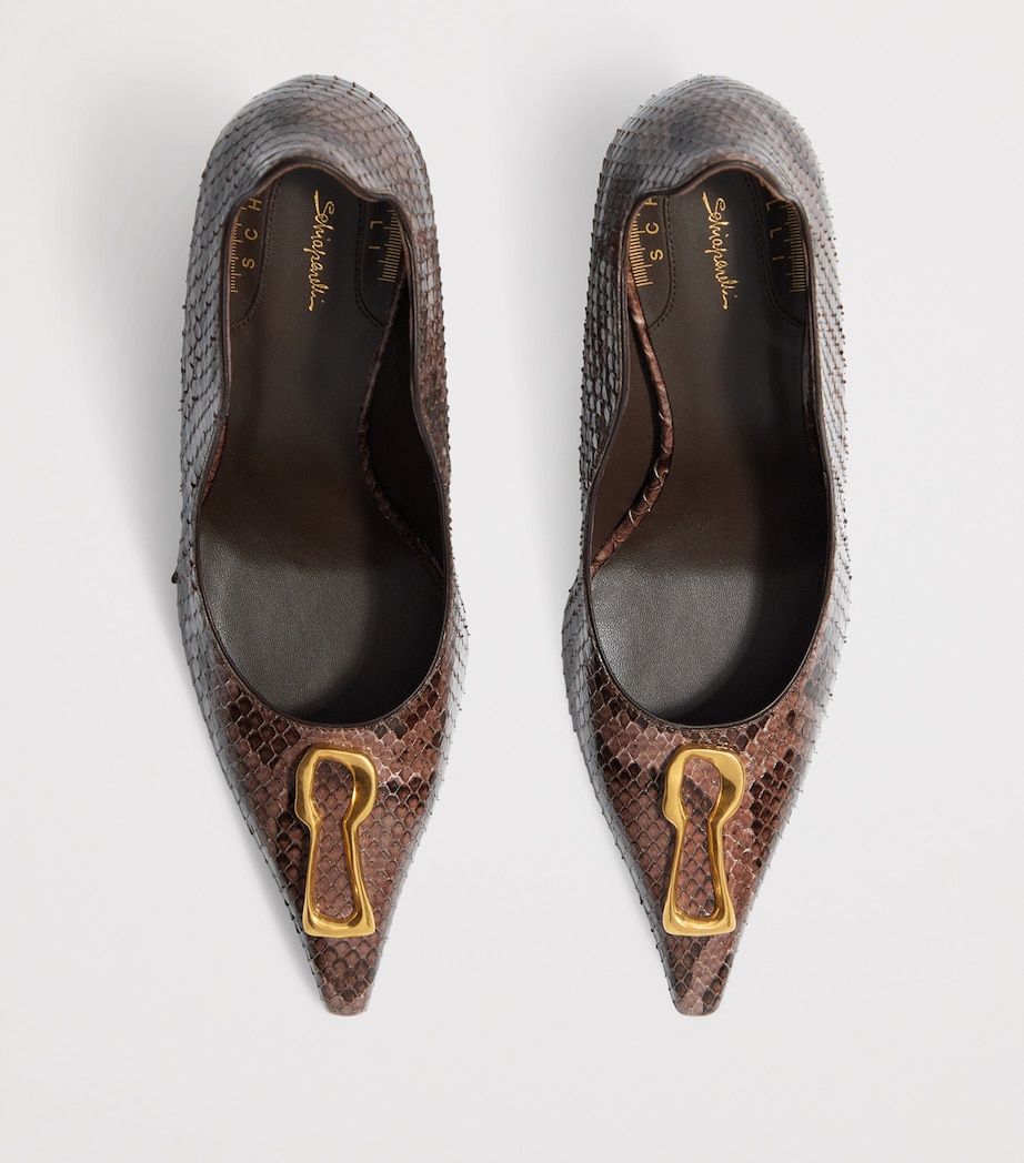 Python Skin Keyhole Pumps 105 800 BROWN Image 4