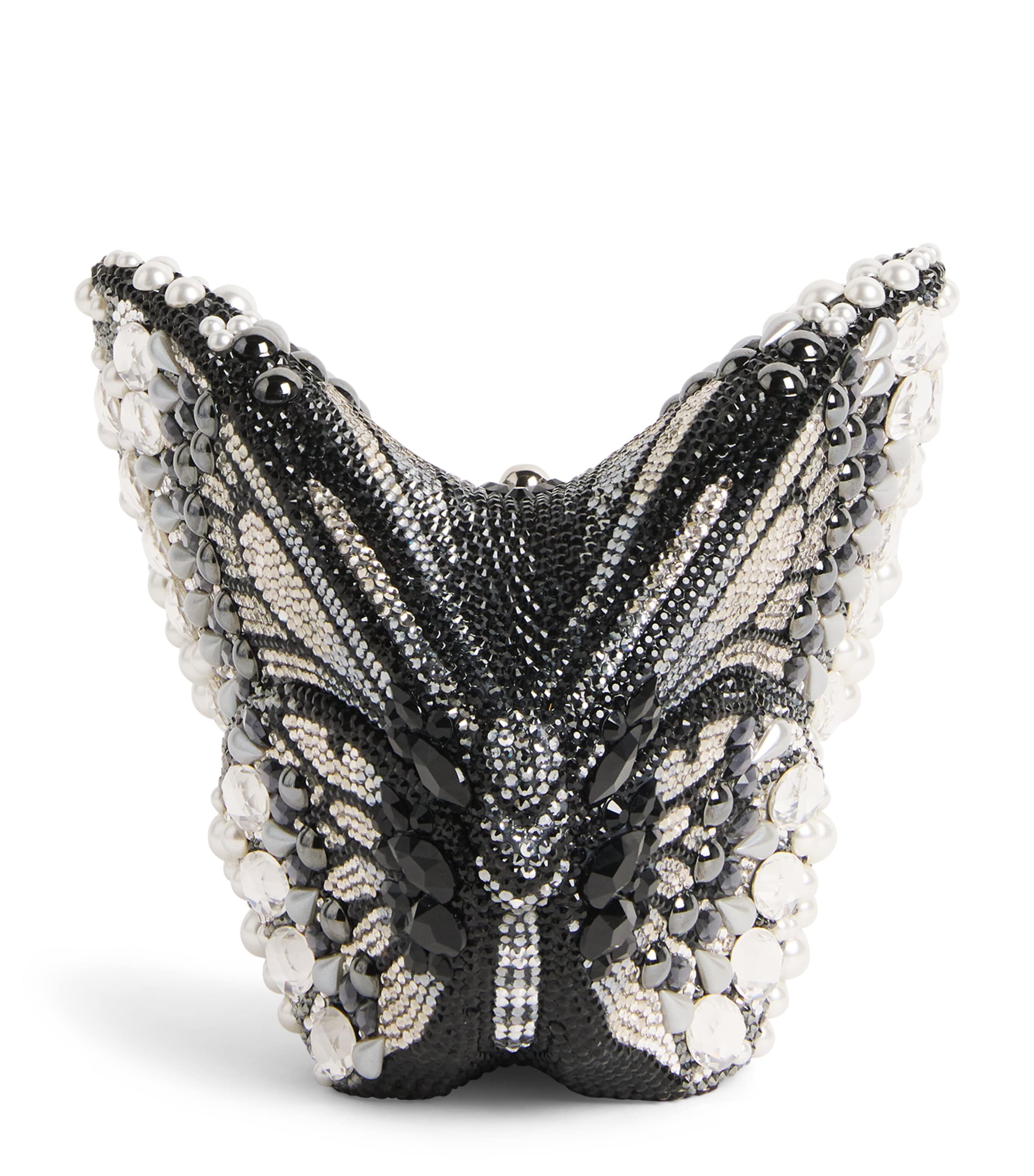Judith Leiber Embellished Butterfly Clutch Bag Silver Jet Multi Image 1