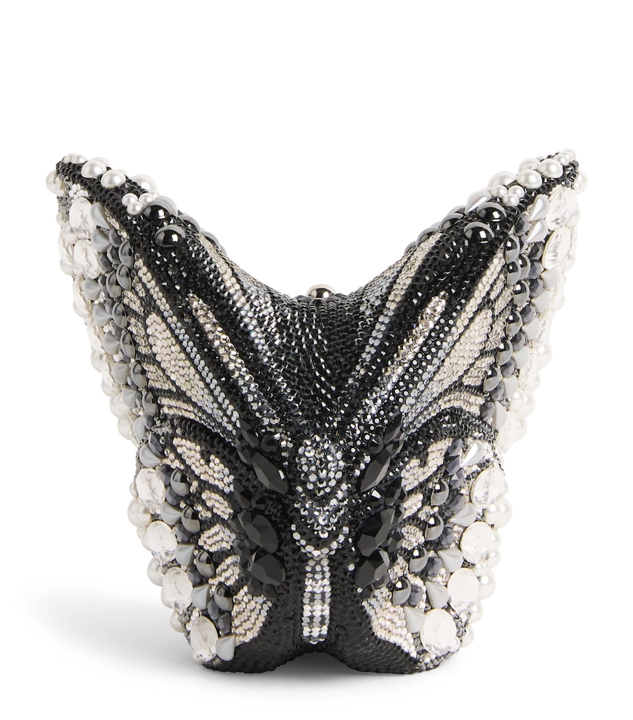 Judith Leiber Embellished Butterfly Clutch Bag Silver Jet Multi Image 1