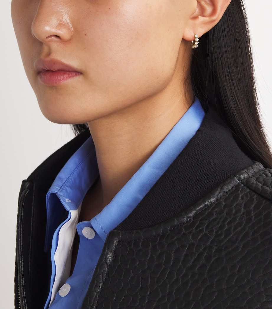 Yellow Gold and Diamond Catherine Huggie Earrings YELLOW GOLD Image 2