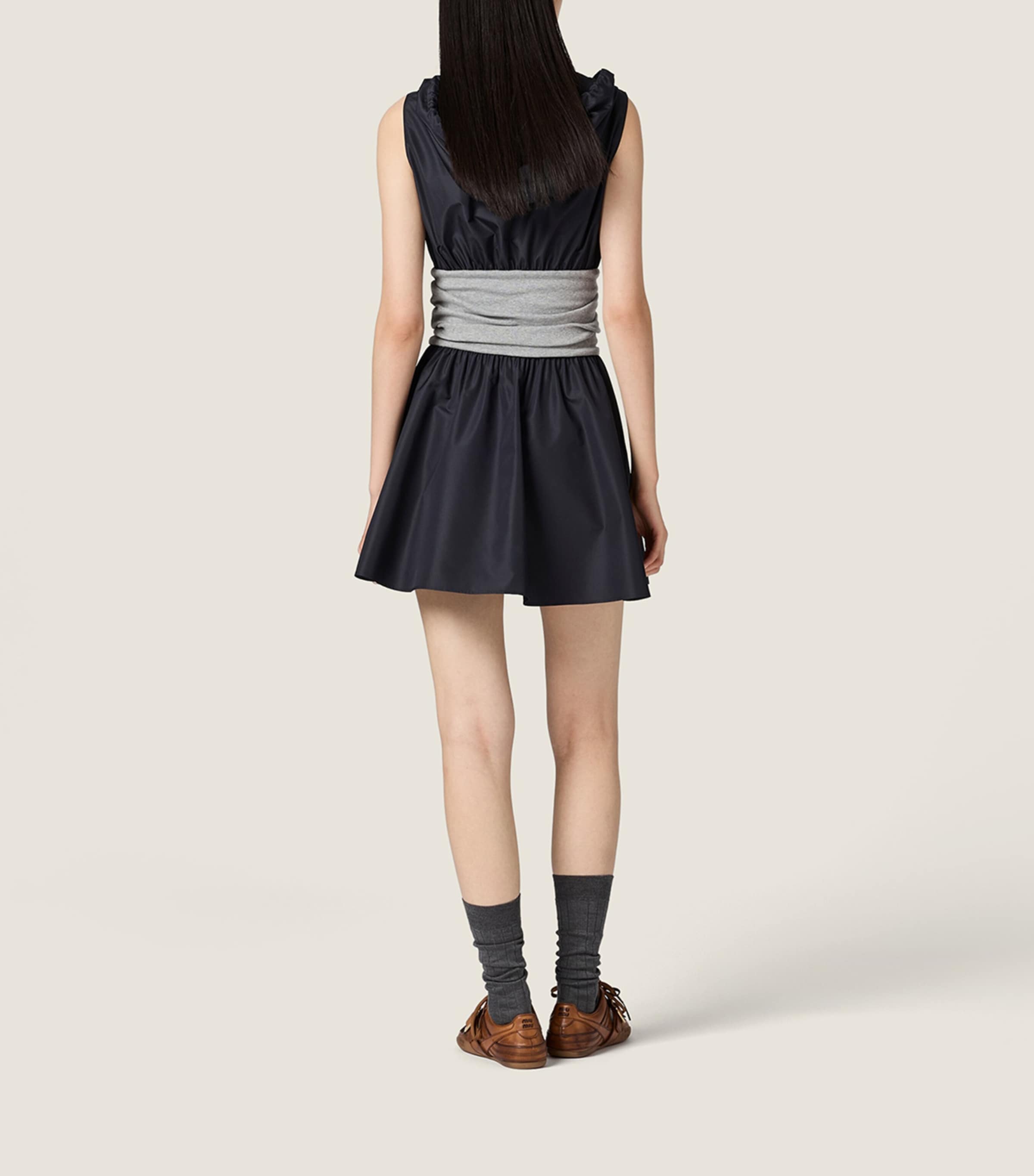 Miu Miu Womens Technical Hooded Mini Dress Image 3