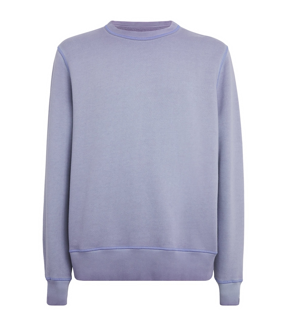 Rag & Bone Mens Cotton-Blend Washed Sweatshirt Heron Blue Image 1
