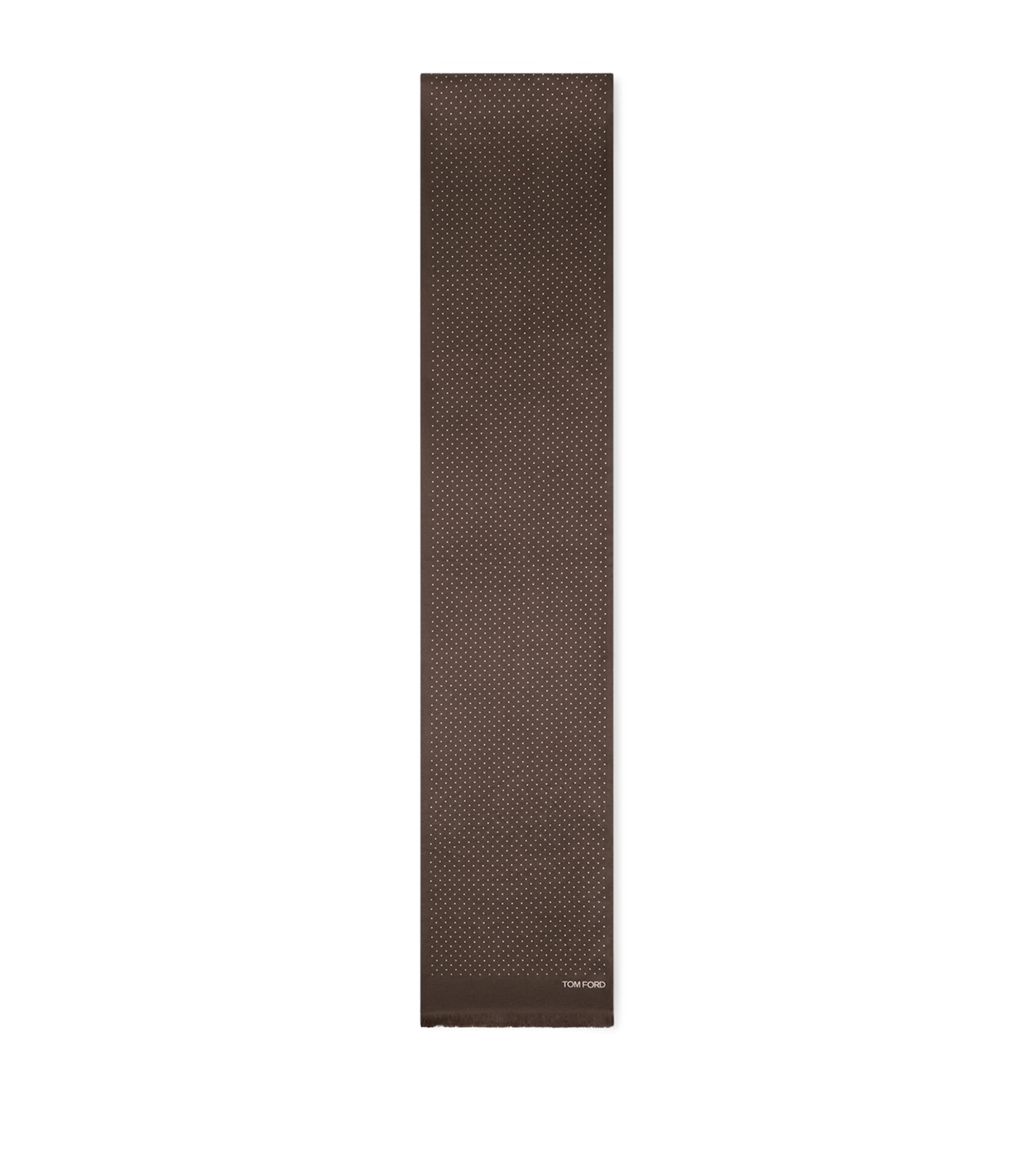 Tom Ford Silk Polka-dot Scarf In Brown