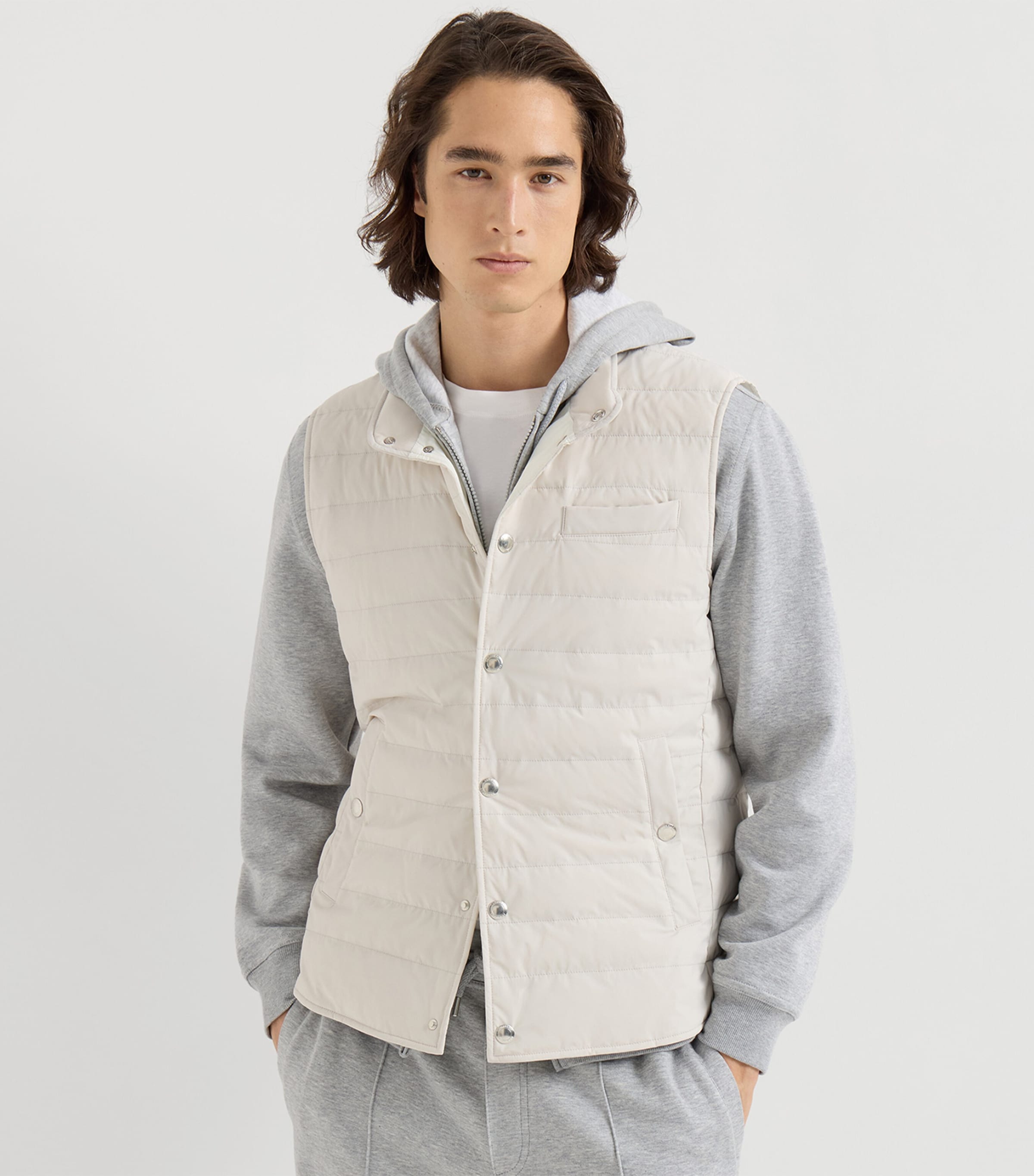 Brunello Cucinelli Mens Bonded Taffeta Down Gilet Image 3