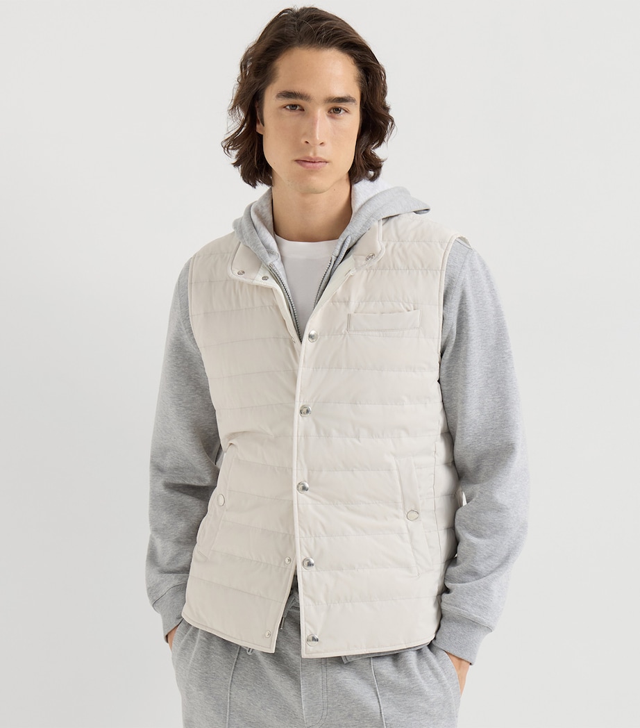 Brunello Cucinelli Mens Bonded Taffeta Down Gilet Image 3