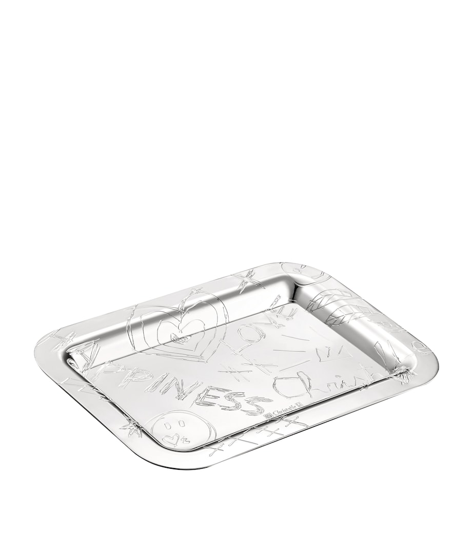 Silver-Plated Graffiti Tray (15cm x 10cm) SILVER Image 1