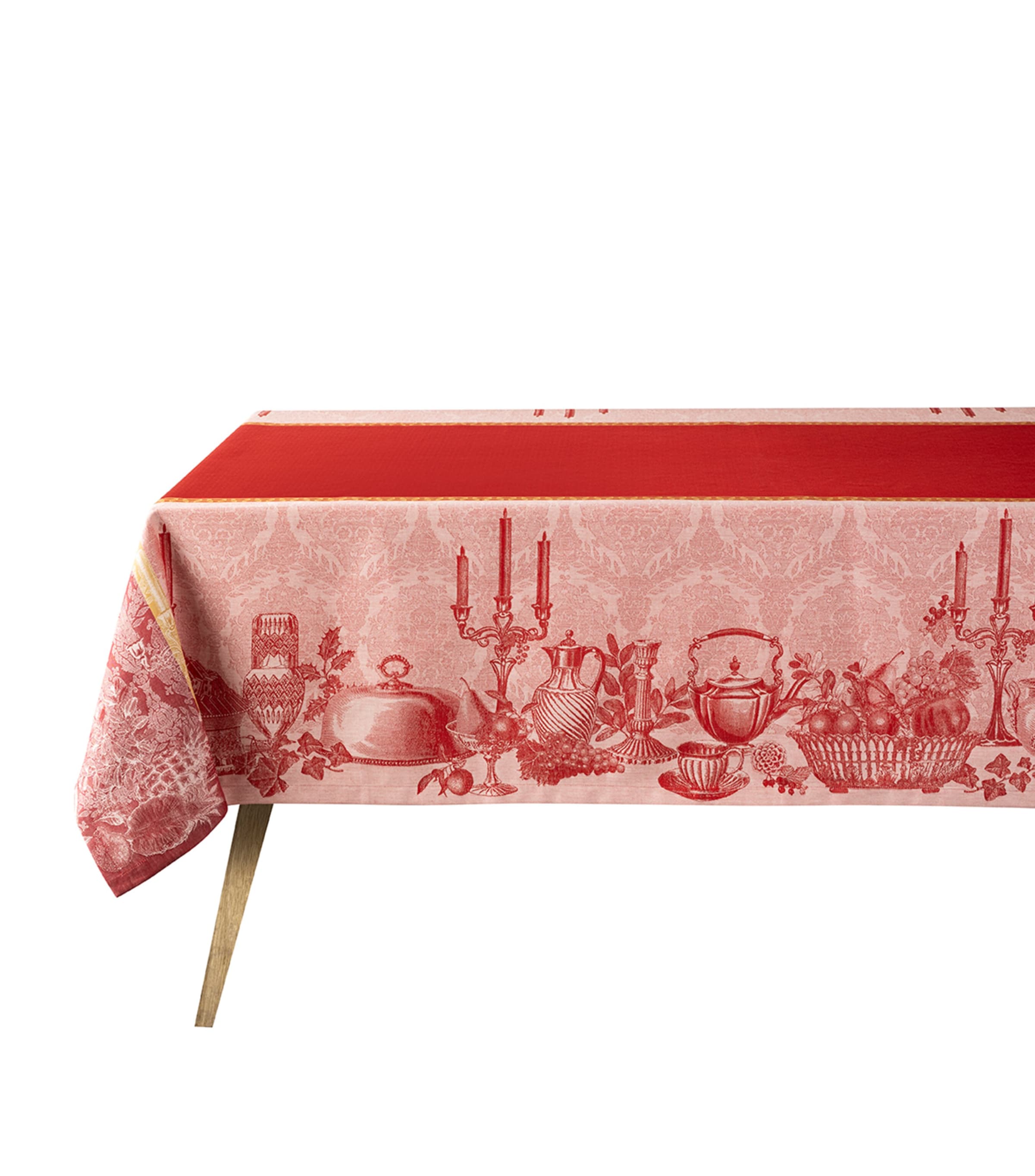 Le Jacquard Français Cotton Festin Tablecloth In Red