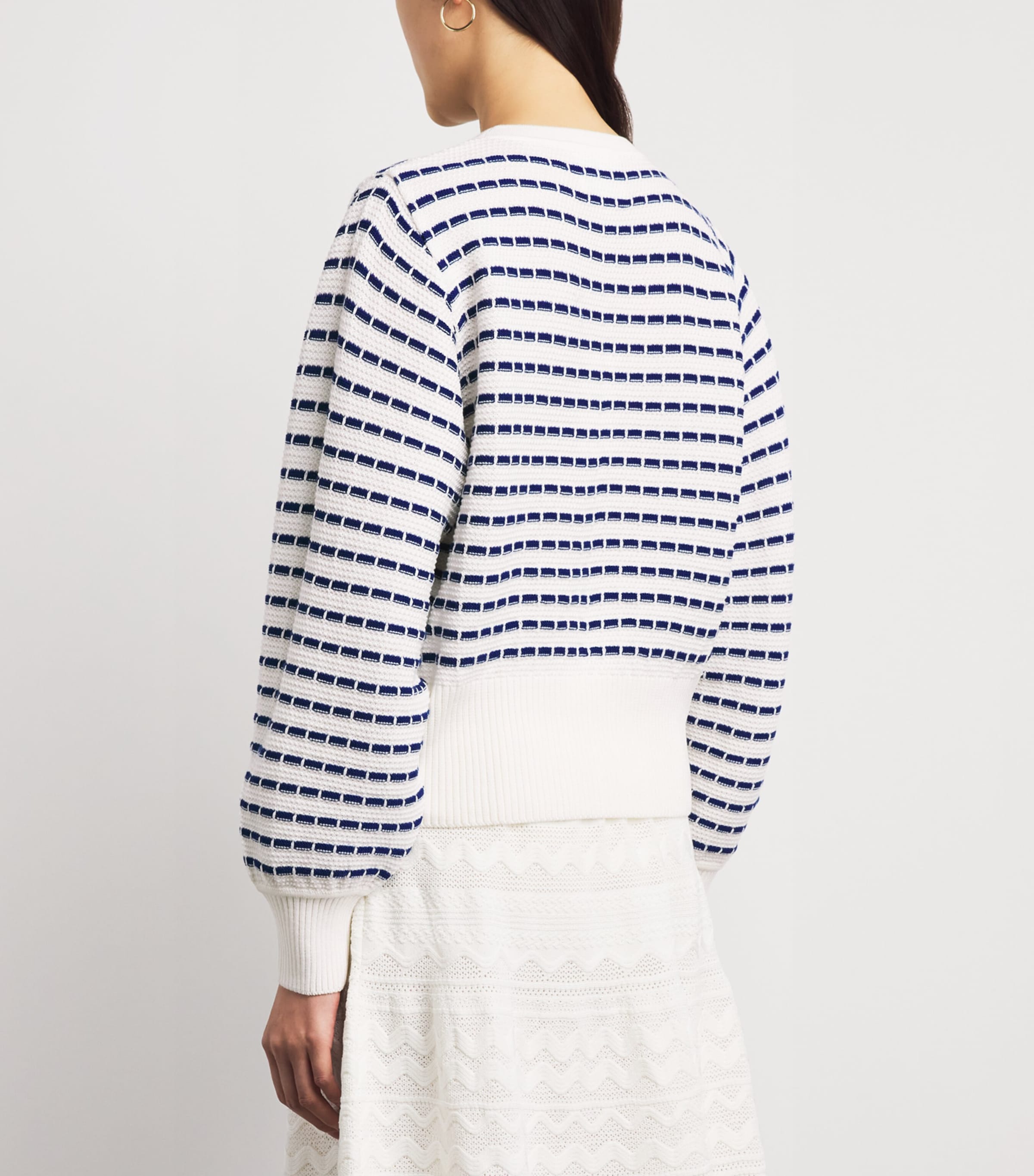 Molli Womens Virgin Wool Stripe Breton Sweater Milk Blue Faience Image 5