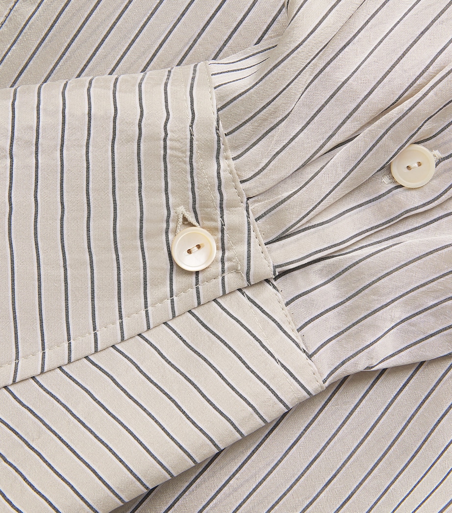 Palmer//Harding Womens Stripe Drift Midi Shirt Dress Beige Silk Stripe Image 6