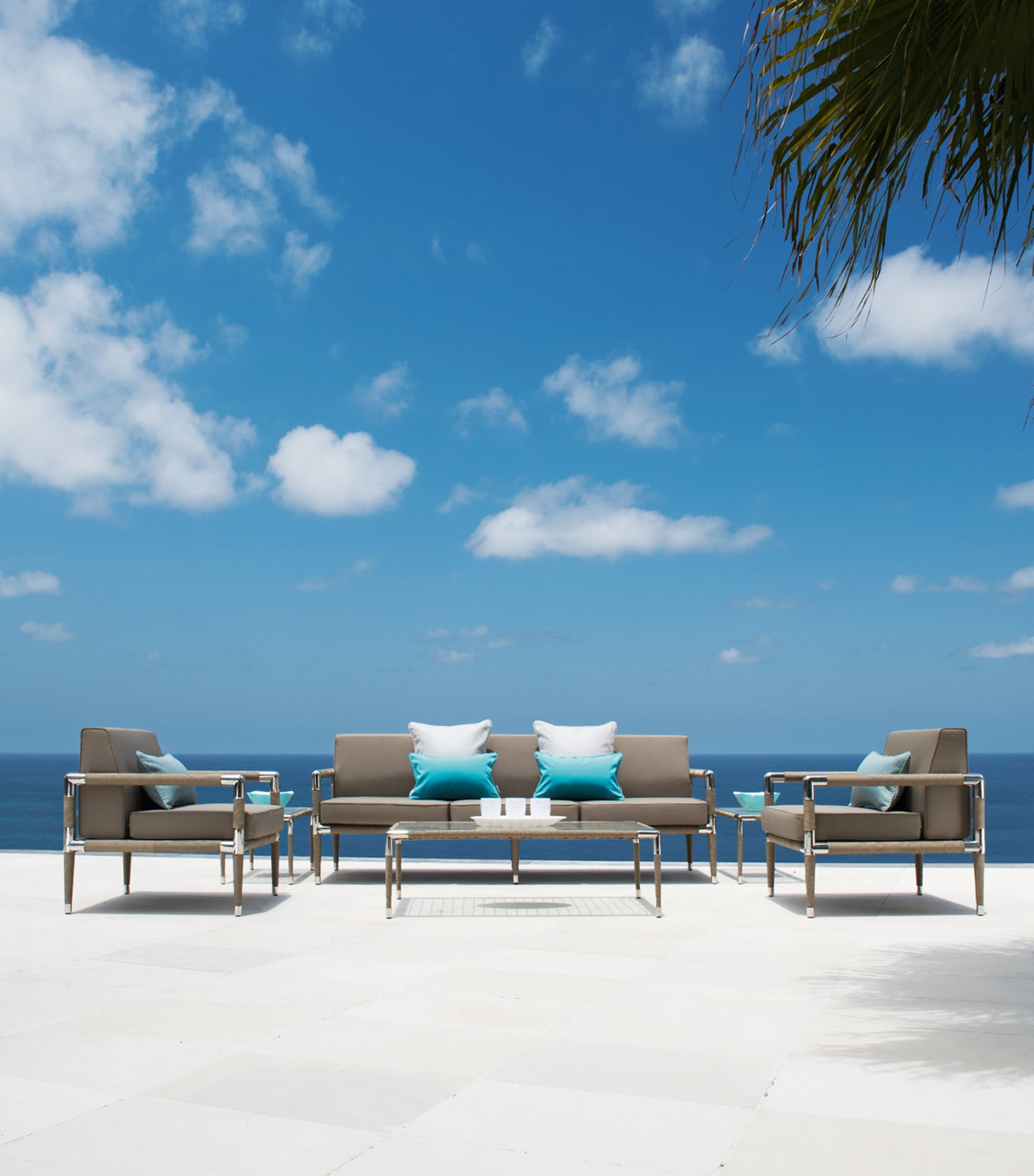 Indian Ocean Marina Outdoor 3-Seater Sofa White Image 3