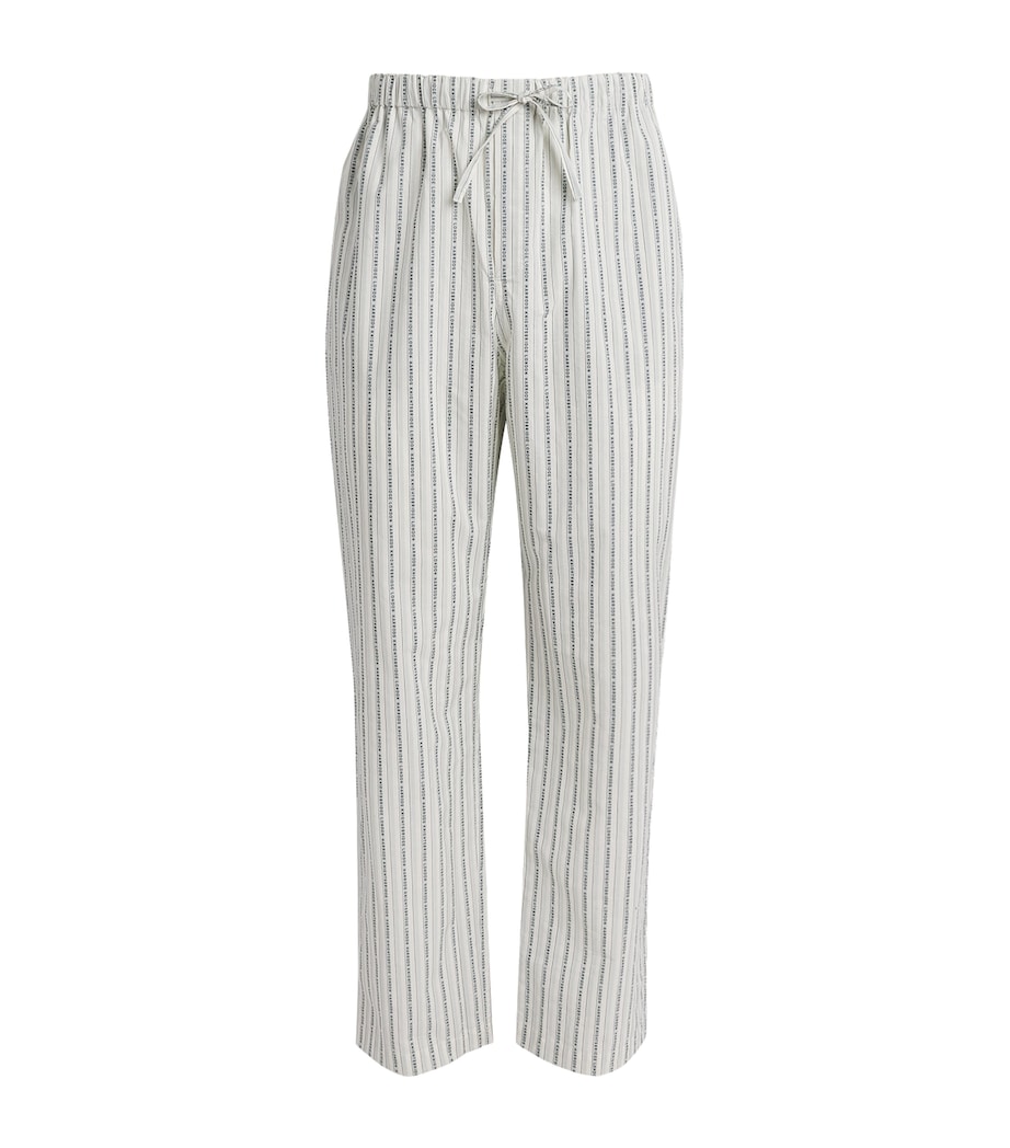 Cotton Stripe Logo Pyjama Bottoms GREEN Image 1