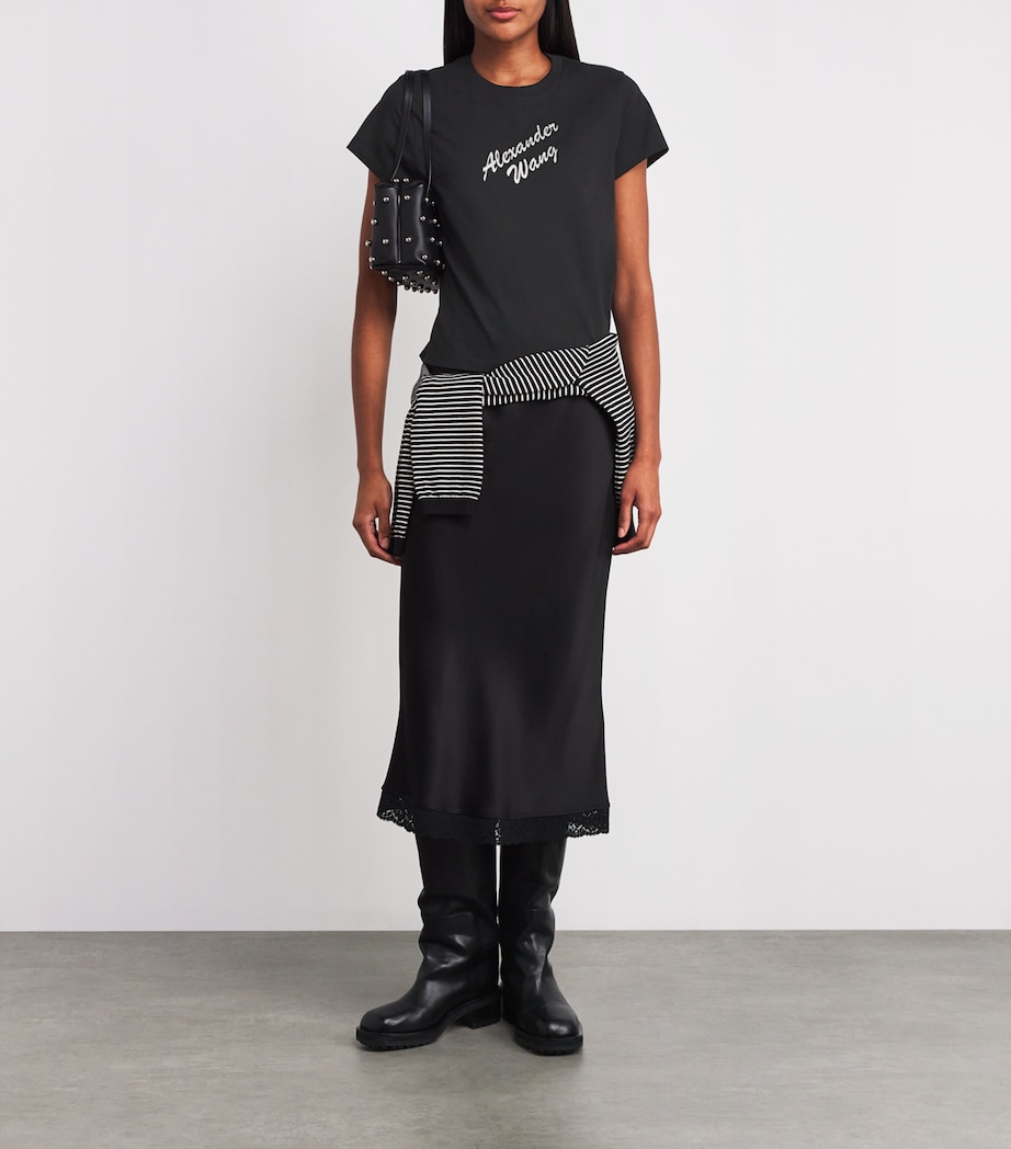 Cotton Logo T-Shirt 001 BLACK Image 2