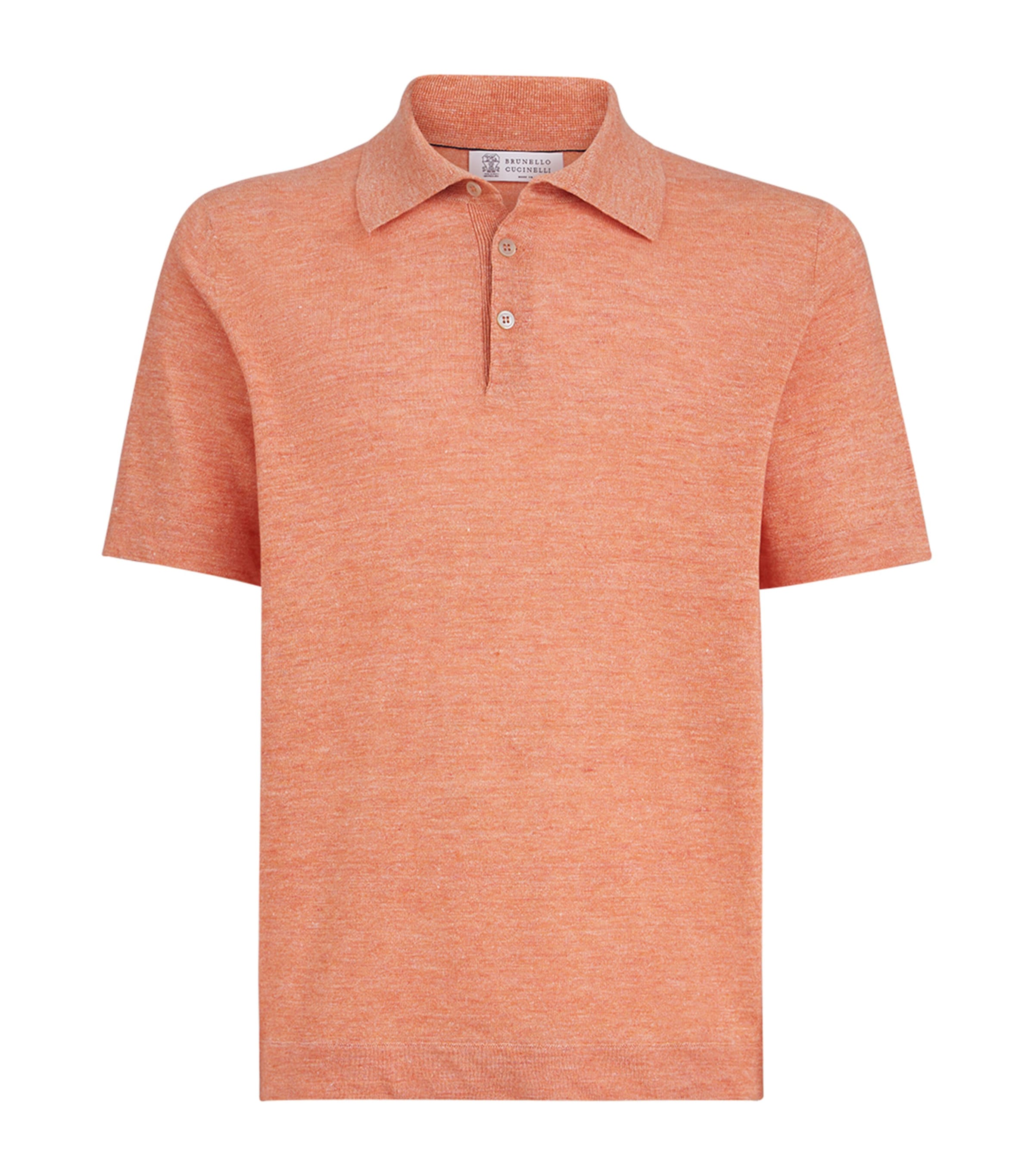 Brunello Cucinelli Mens Linen-Cotton Polo Sweater Image 1