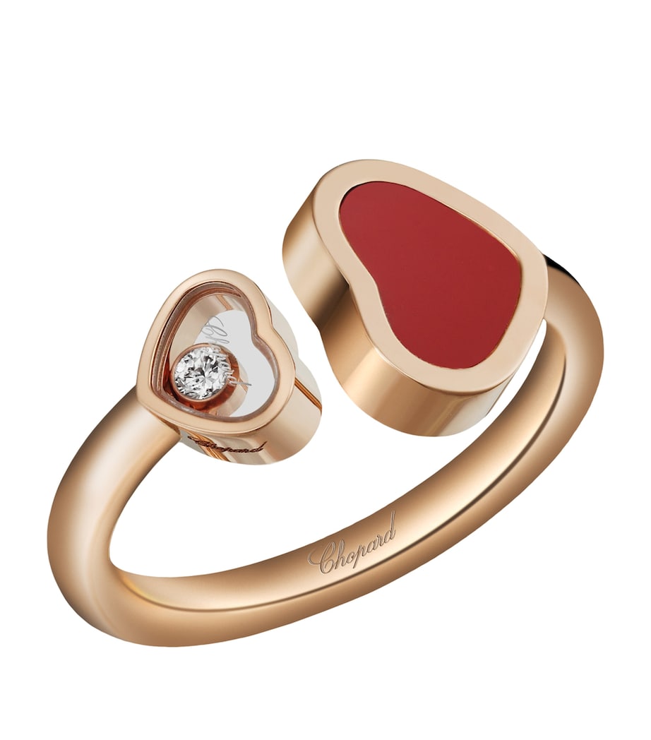 Rose Gold and Diamond Happy Hearts Ring Image 1
