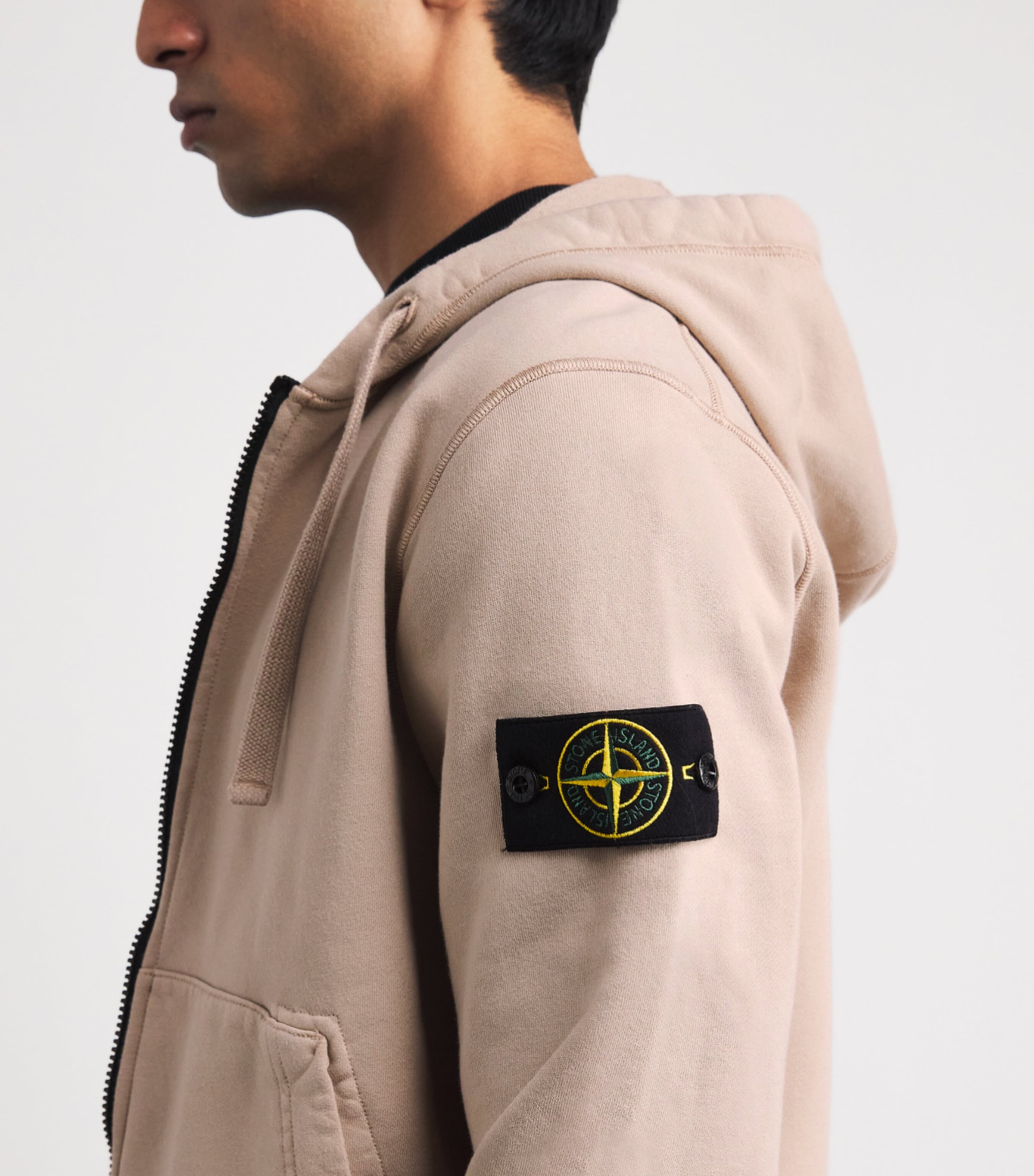 Stone Island Mens Organic Cotton Zip-Up Hoodie Image 3