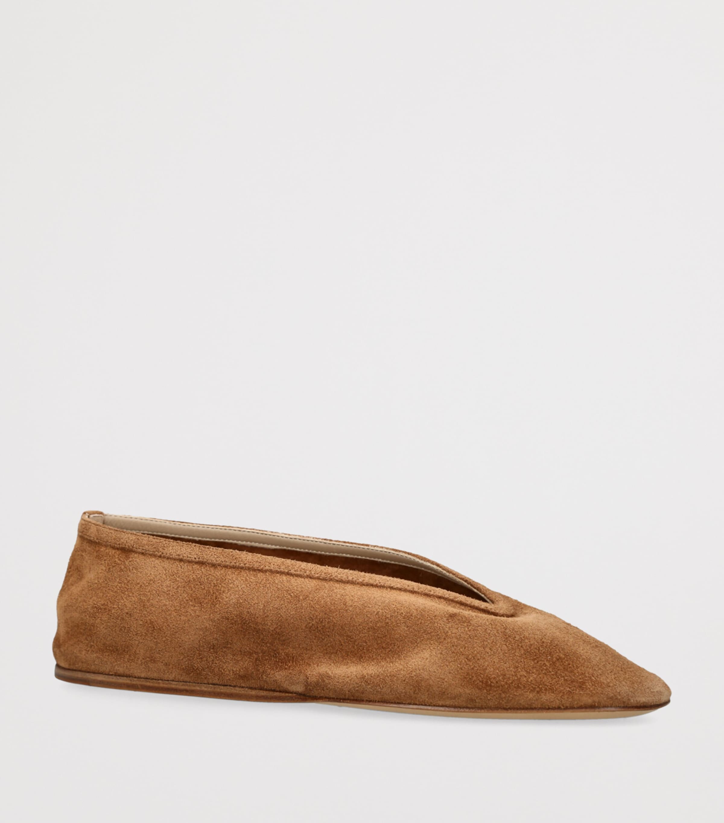 Suede Luna Ballet Flats MID BROWN Image 3
