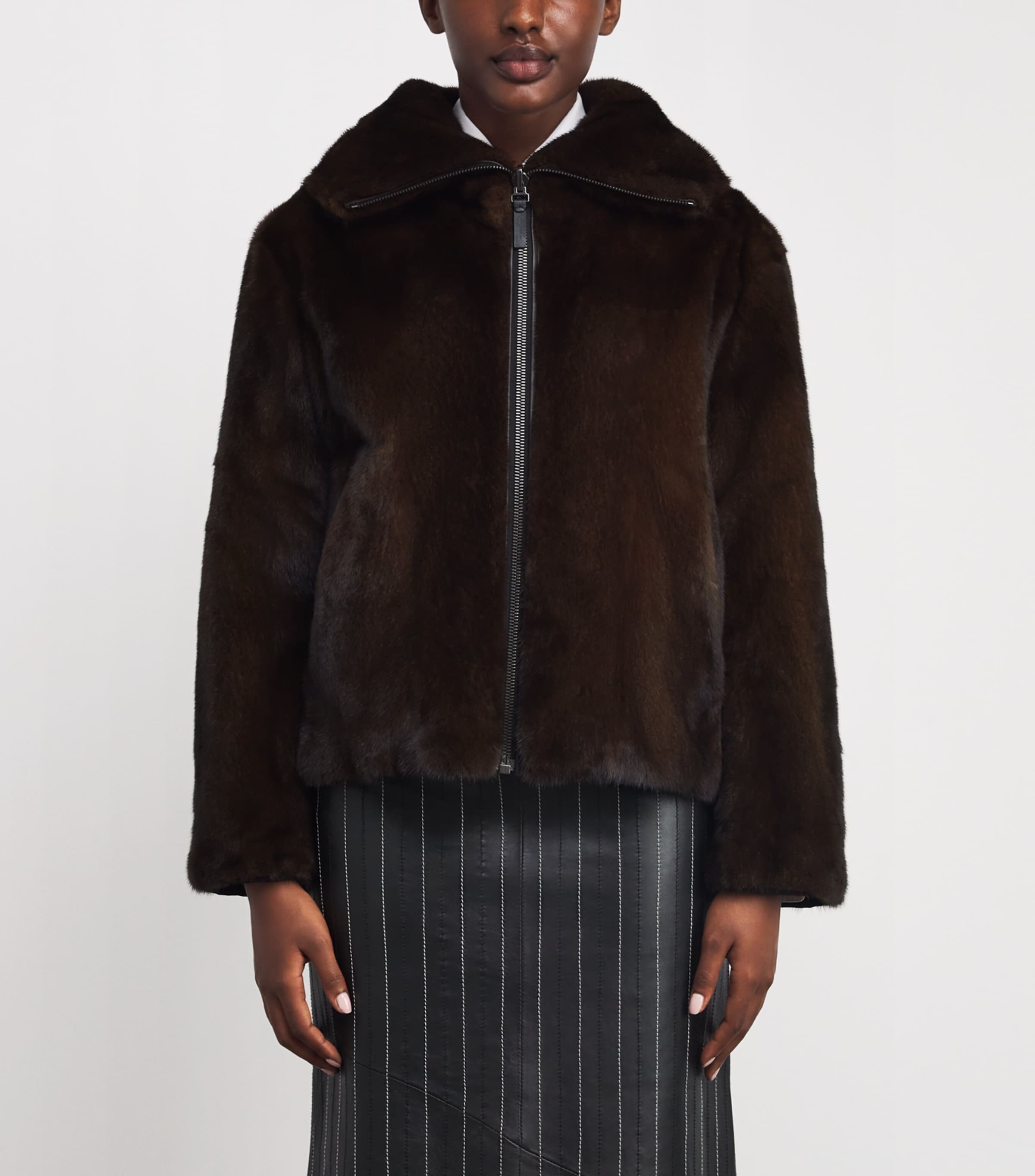 Yves Salomon Womens Down-Mink Reversible Puffer Jacket (60cm) Image 6