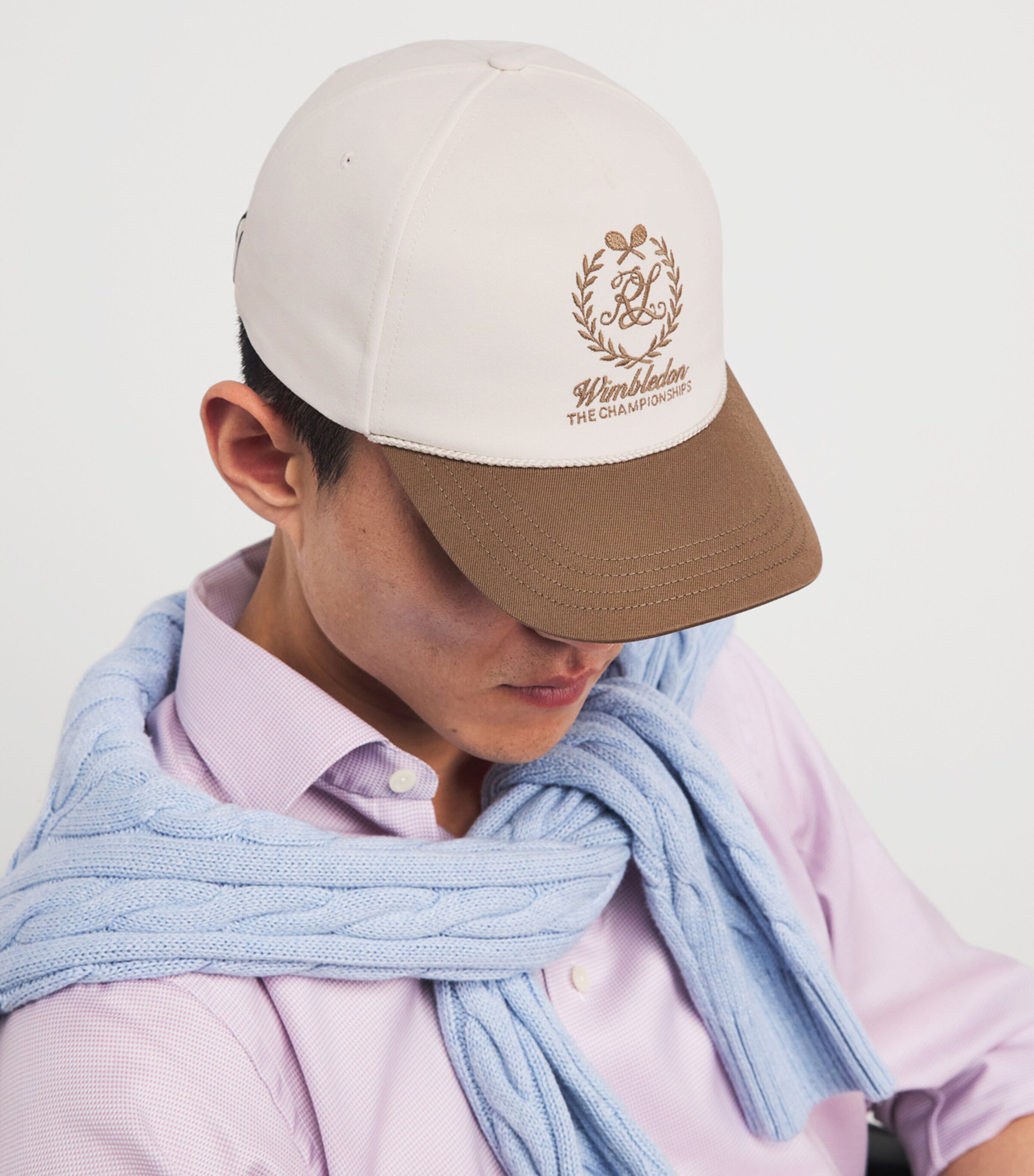 Ralph Lauren Purple Label x Wimbledon Silk Baseball Cap Cream Image 2