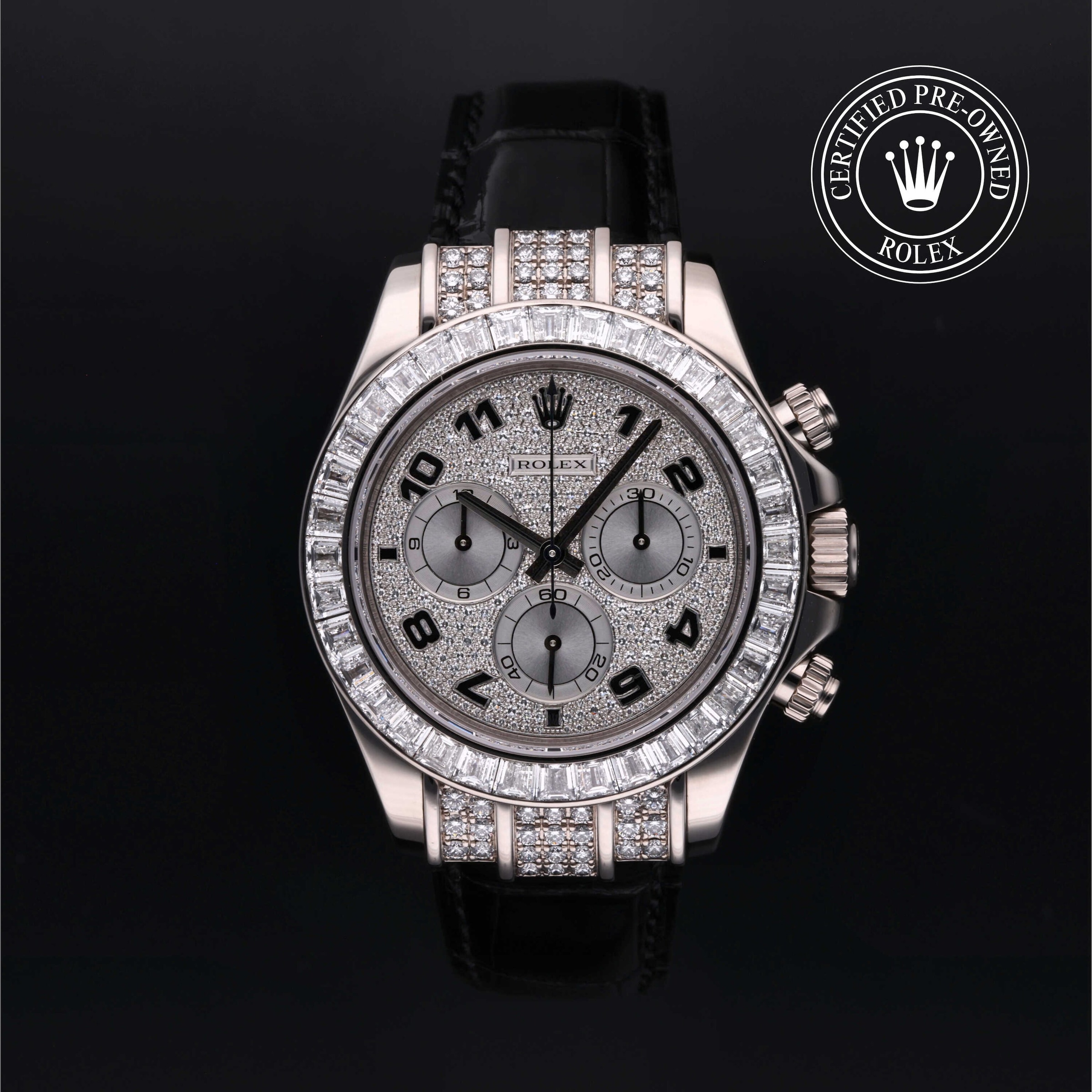 Rolex Certified Pre-Owned Oyser Perpetual Cosmograph Daytona Blk Enamel Pave
