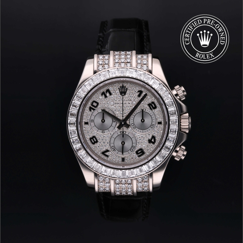 Rolex Certified Pre-Owned Oyser Perpetual Cosmograph Daytona Blk Enamel Pave