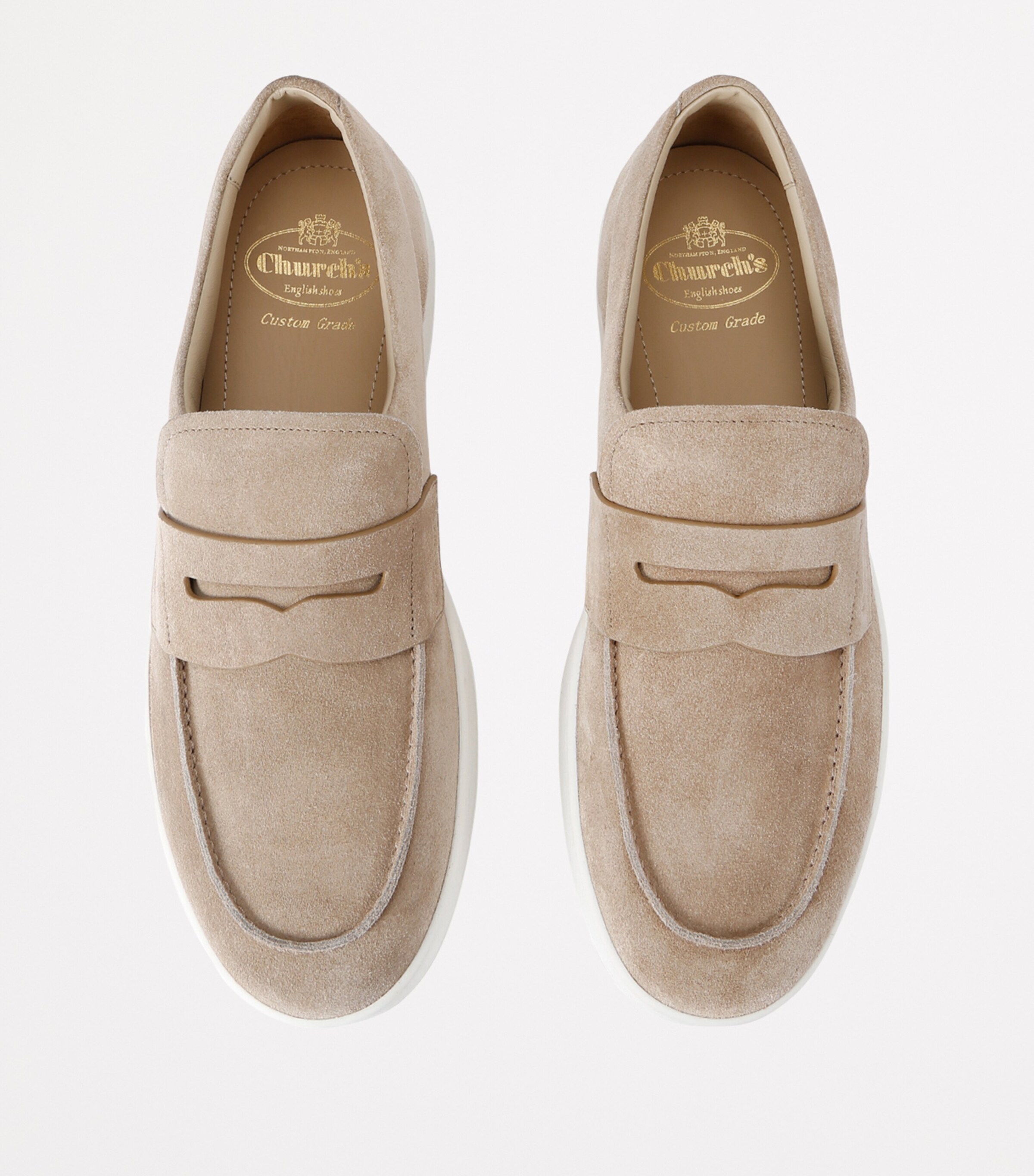 Church's Mens Suede Nailsea Loafers Beige Image 4