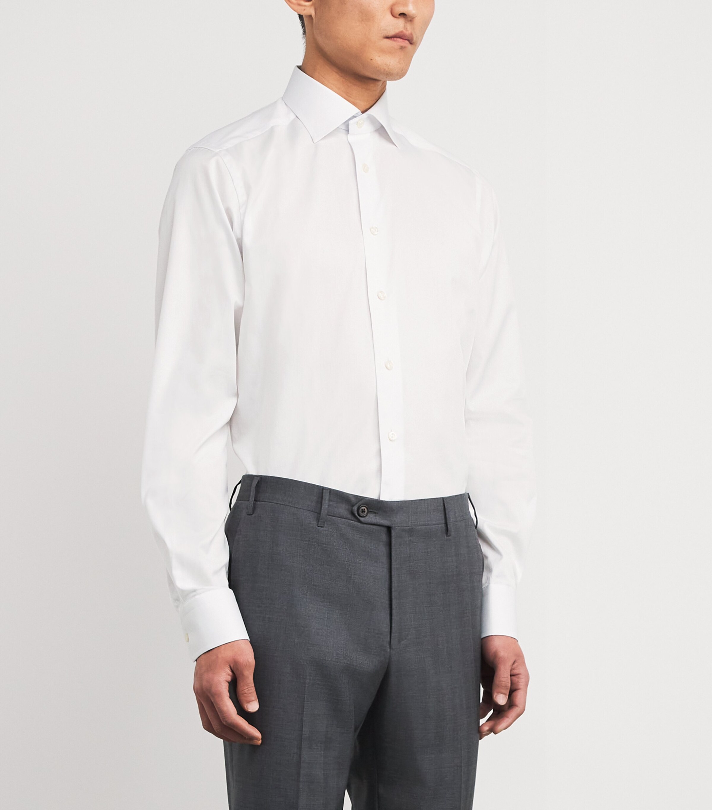 Cotton Twill Contemporary Fit Shirt 0WHITE Image 3