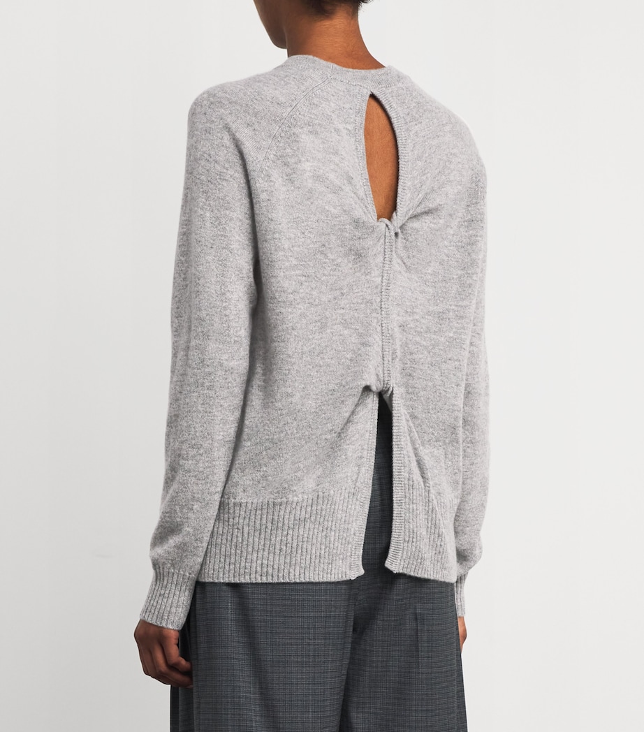 Cashmere Twist-Back Sweater GREY MARLE Image 4