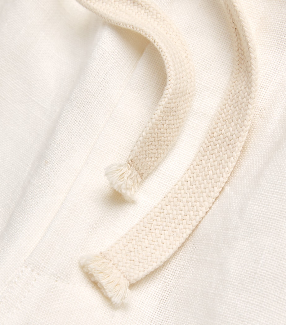 COMMAS Mens Linen Wide-Leg Trousers White Image 6