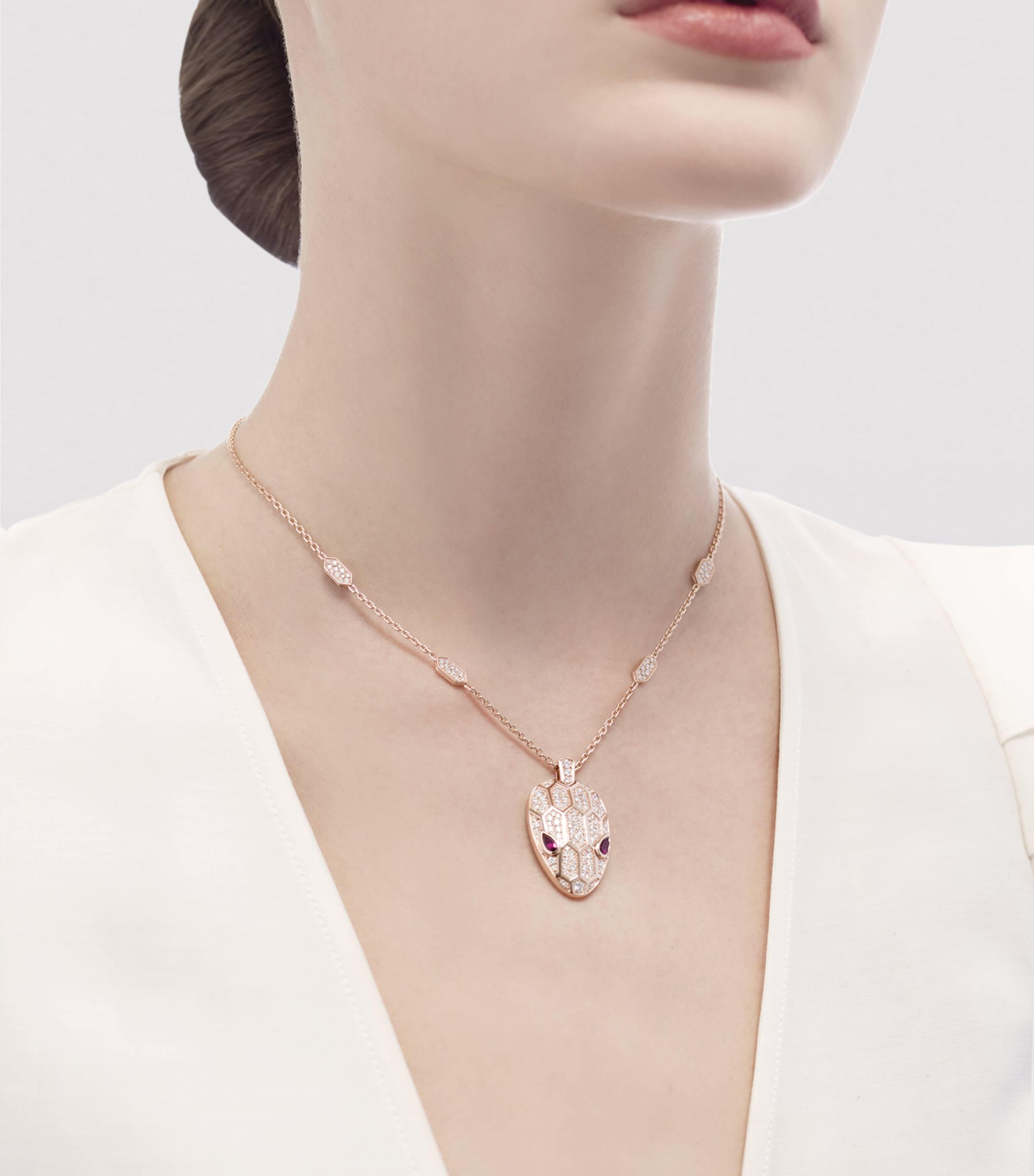 Bvlgari Rose Gold, Diamond and Rubellite Serpenti Necklace Pink Gold Image 2
