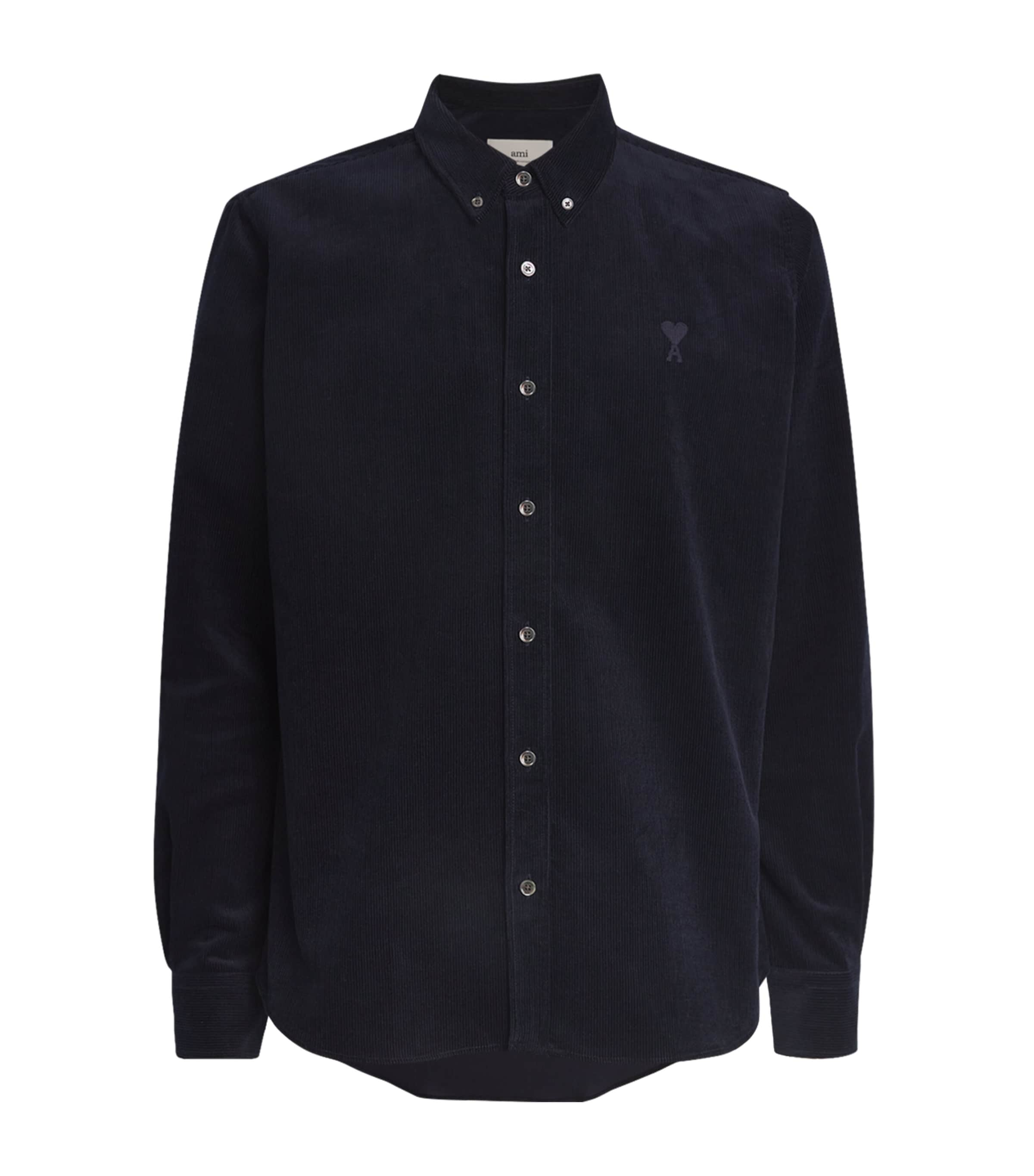 Ami Alexandre Mattiussi Cotton Corduroy Shirt In Navy