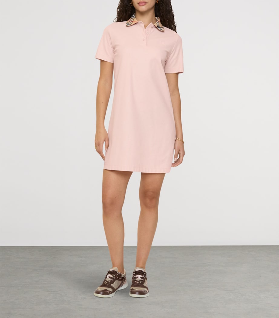 Check-Collar Polo Shirt Mini Dress POSY PINK Image 2