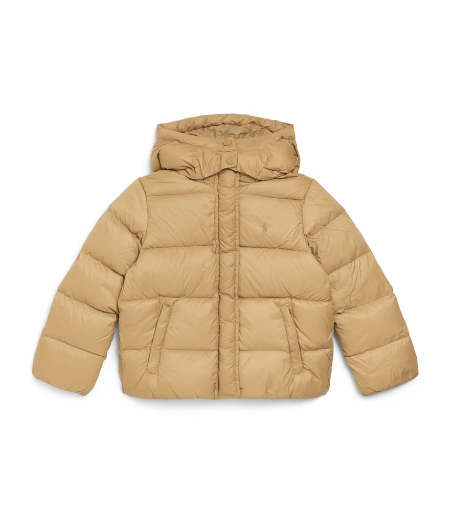 Ralph Lauren Kids Down Quilted Puffer Jacket (7-14 Years) Camel Image 1
