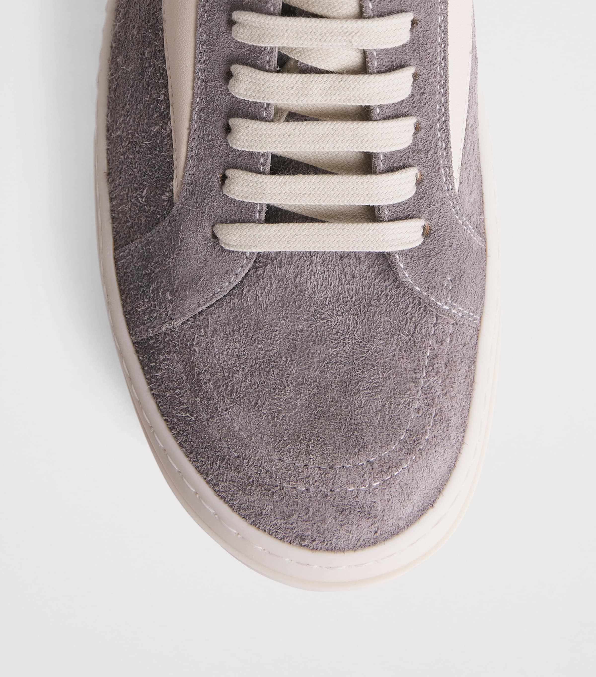 Rick Owens Suede Vintage Sneakers Steel/milk Image 5