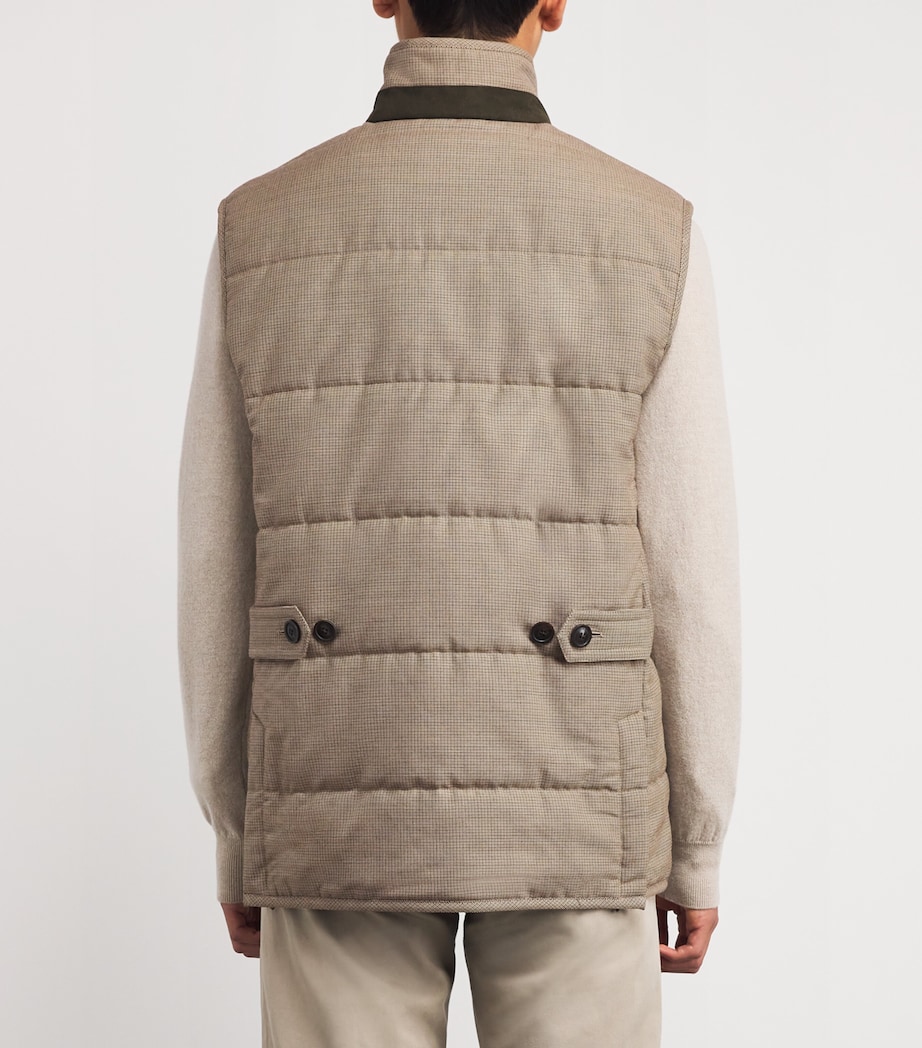 Lambswool Check Rothbury Gilet DARK PEPPERCORN Image 4