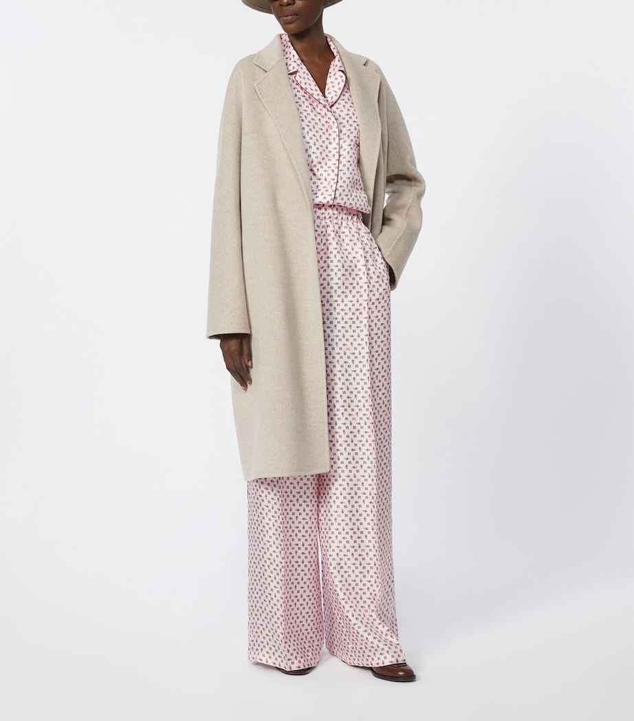 Silk Twill Printed Wide-Leg Trousers PINK Image 2