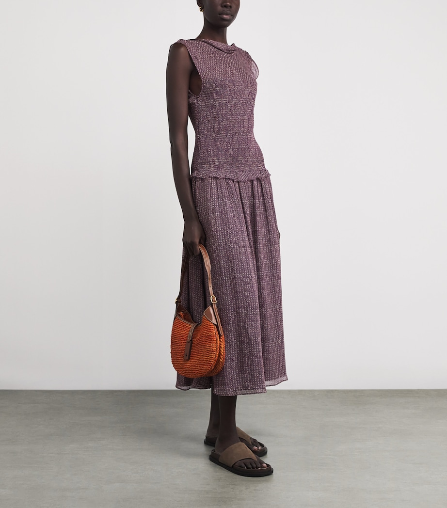 Floral Smocked Midi Dress 2007 MLTI PURPLE CRM Image 2