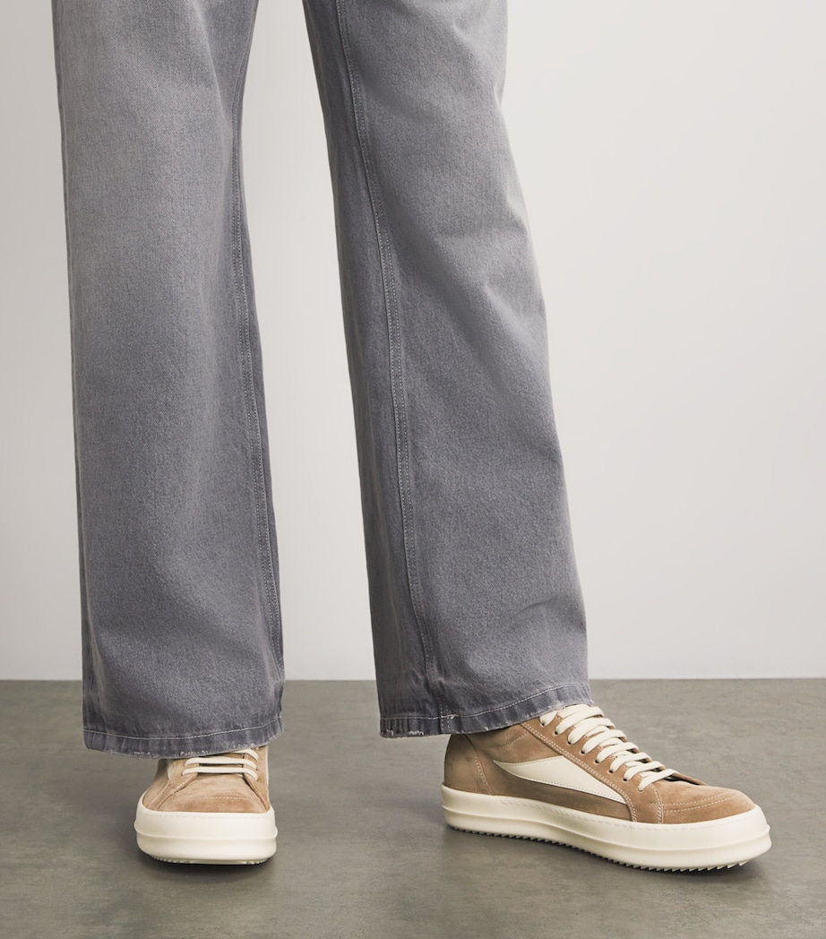 Rick Owens Suede Vintage Low-Top Sneakers Flesh/milk/milk Image 2