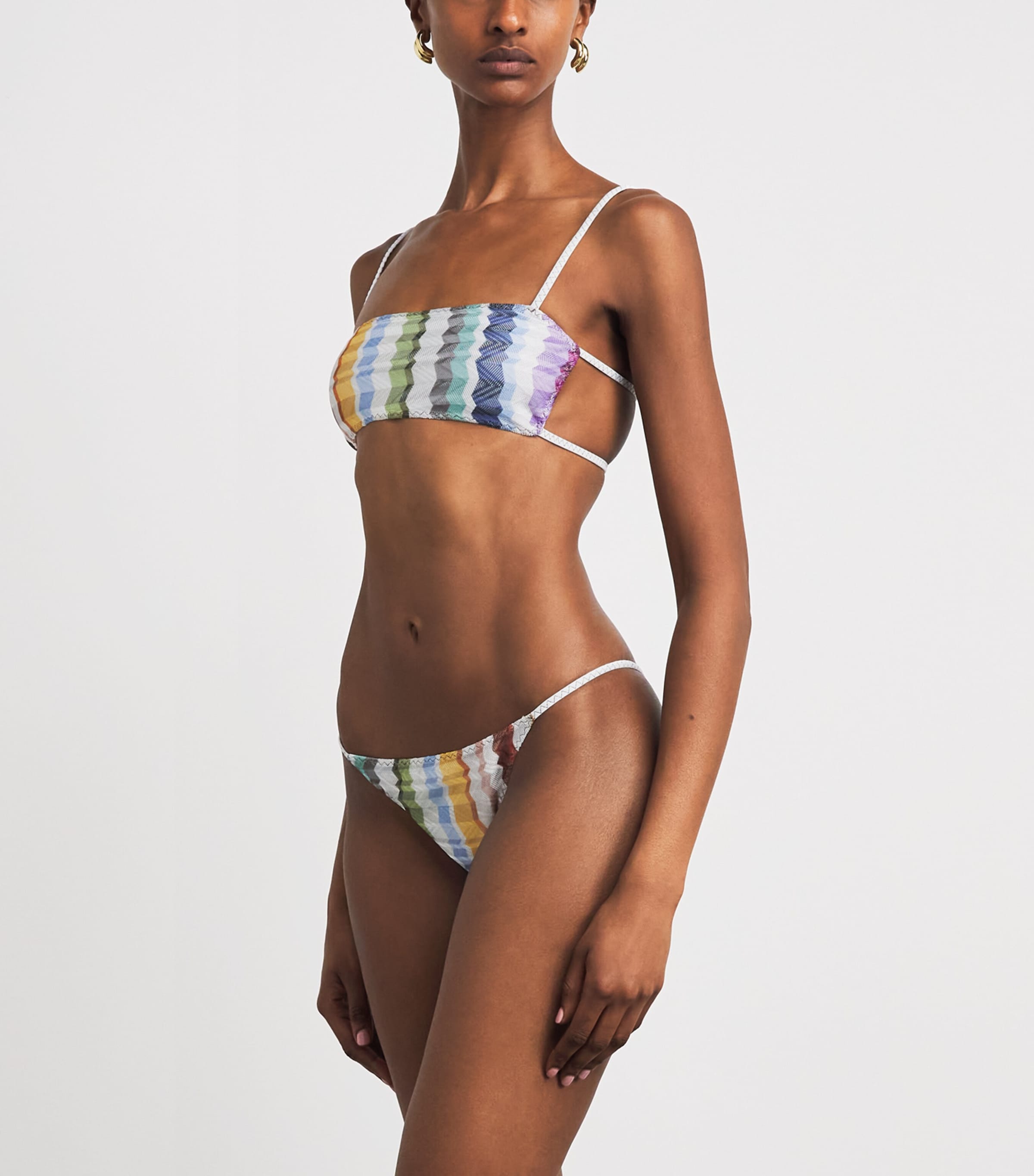Missoni Womens Zigzag Bandeau Bikini Multicolor Image 2