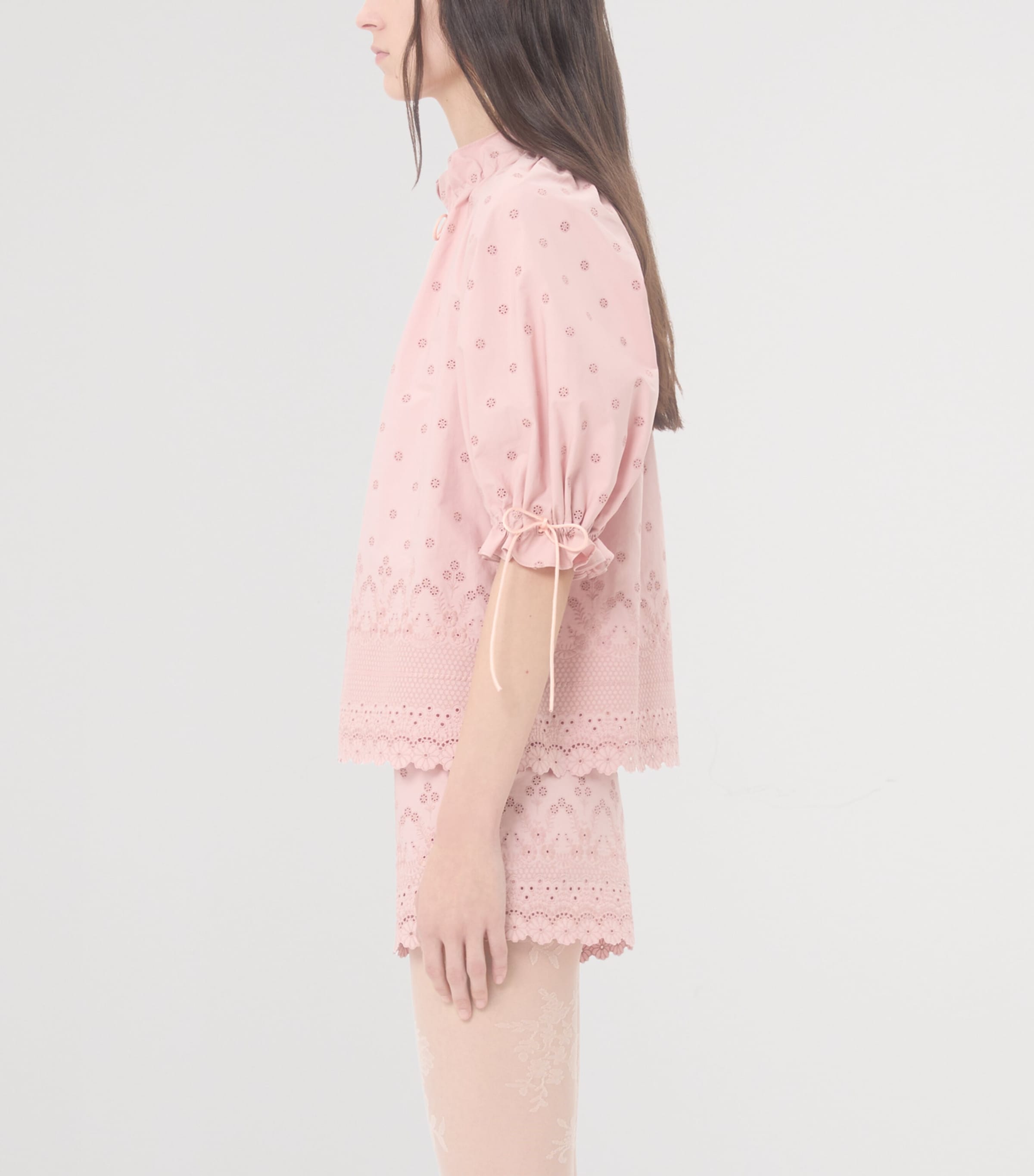 Valentino Womens Cotton Ruffled Blouse Image 3