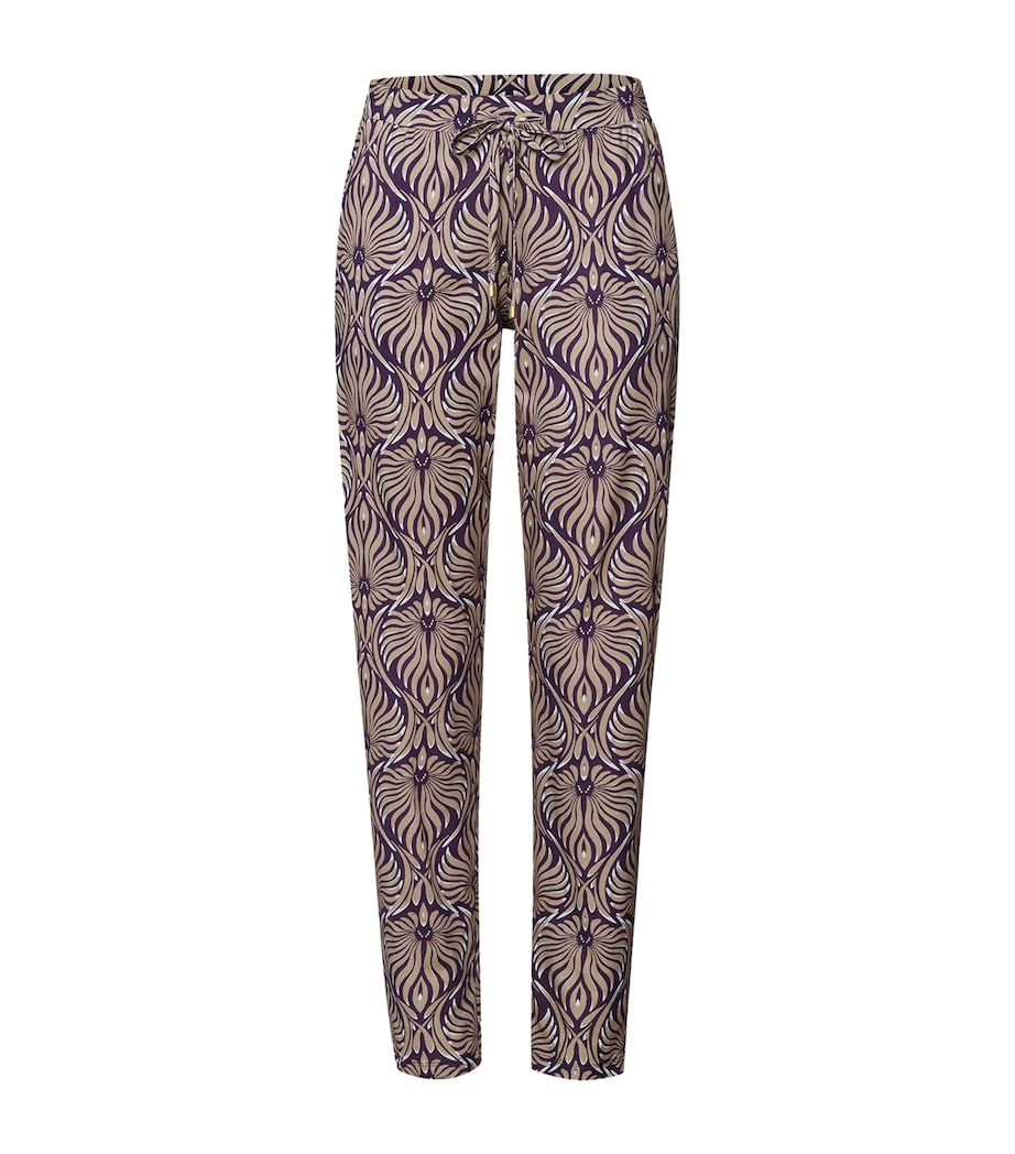 Cotton-Blend Pyjama Trousers AMETHYST DAMASK Image 1