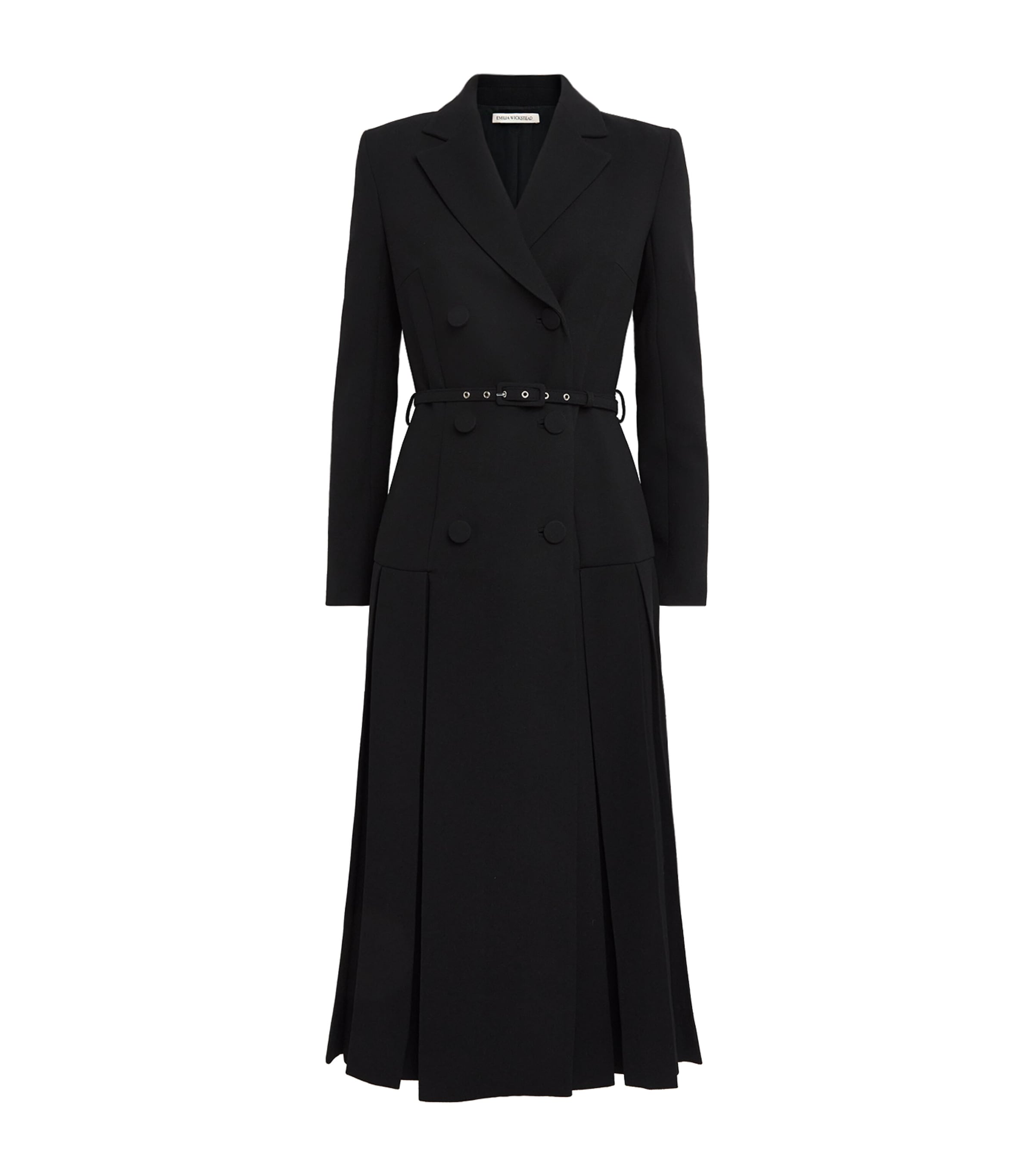 Emilia Wickstead Womens Wool Chaney Midi Dress Black Image 1